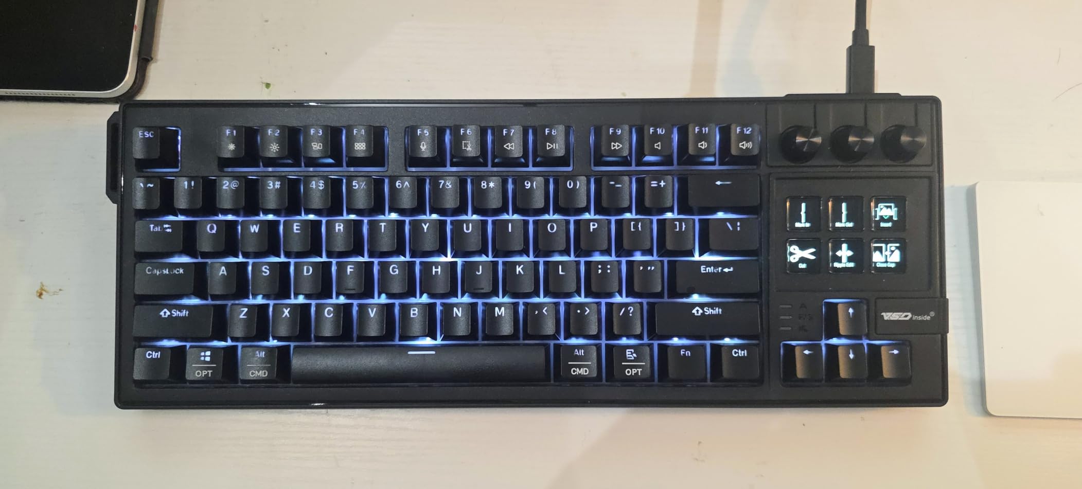 K1 Pro Macro Keyboard, Wired Only Full-Key Programmable On-Board Keypad, Custom Gaming Streaming Mechanical Keyboards with Screen & Knob, Gasket, RGB Backlit, Hot Swappable Shortcut Pad customer photo 2
