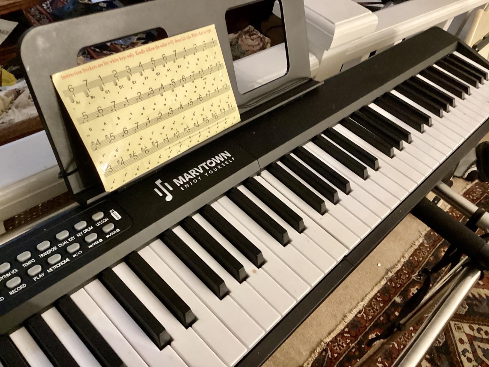 MARVTOWN Portable Folding Piano Keyboard, 88Keys Semi-Weighted Full Size, Foldable Digital Piano, Rechargeable Electric/Electronic Keyboard Piano w/MIDI Bluetooth&two speakers&Carry-case Beginner customer photo 1