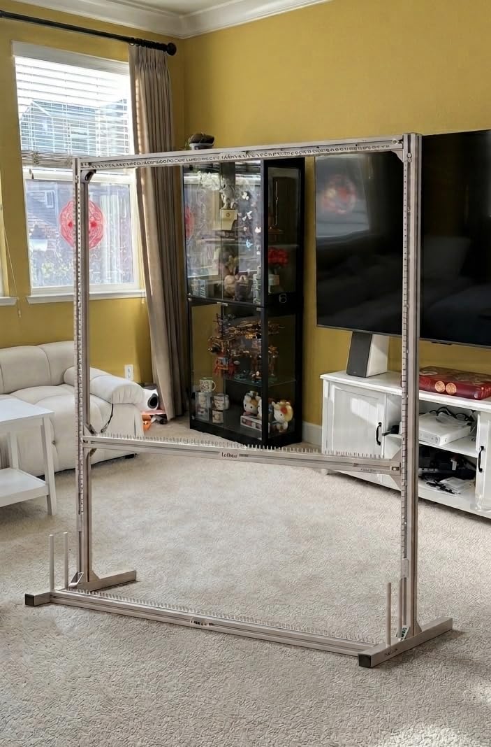 Lezbanz Rug Tufting Frame Kit with Aluminum Nails for Extra Firm Fixing, Tufting Cloth Stand, Adjustable Rug Tufting Frame for Rug Making, Suitable for Beginners & Lovers (66''Hx66''L) customer photo 2