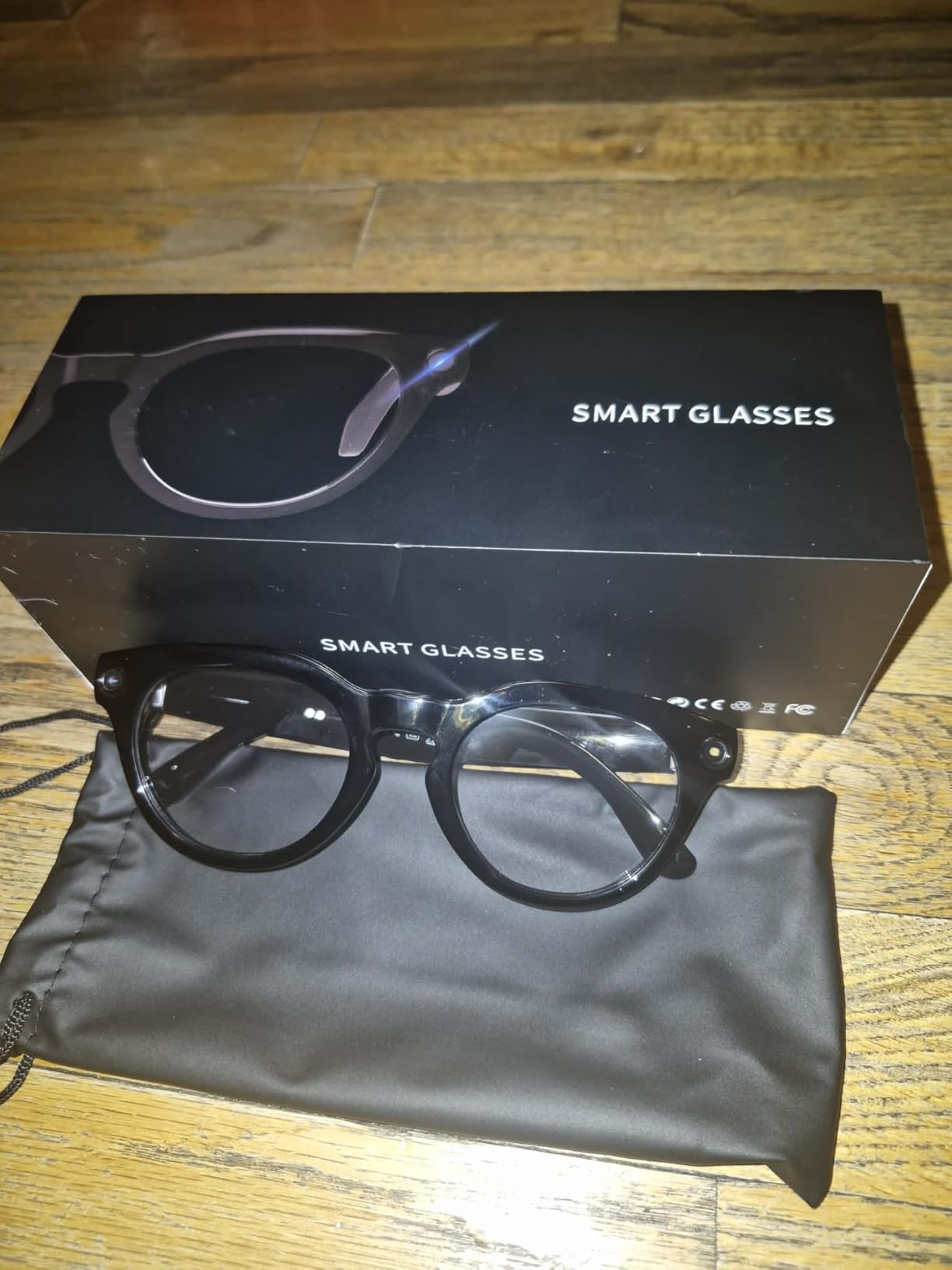 AI Smart Glasses with Camera, 2K Camera Glasses, 12MP Video Recording Glasses, Real Time Translation, AI Voice Assistant, Sunglasses with 3 Pack Lenses - Photochromic Lenses, Purple and Blue Lenses customer photo 1