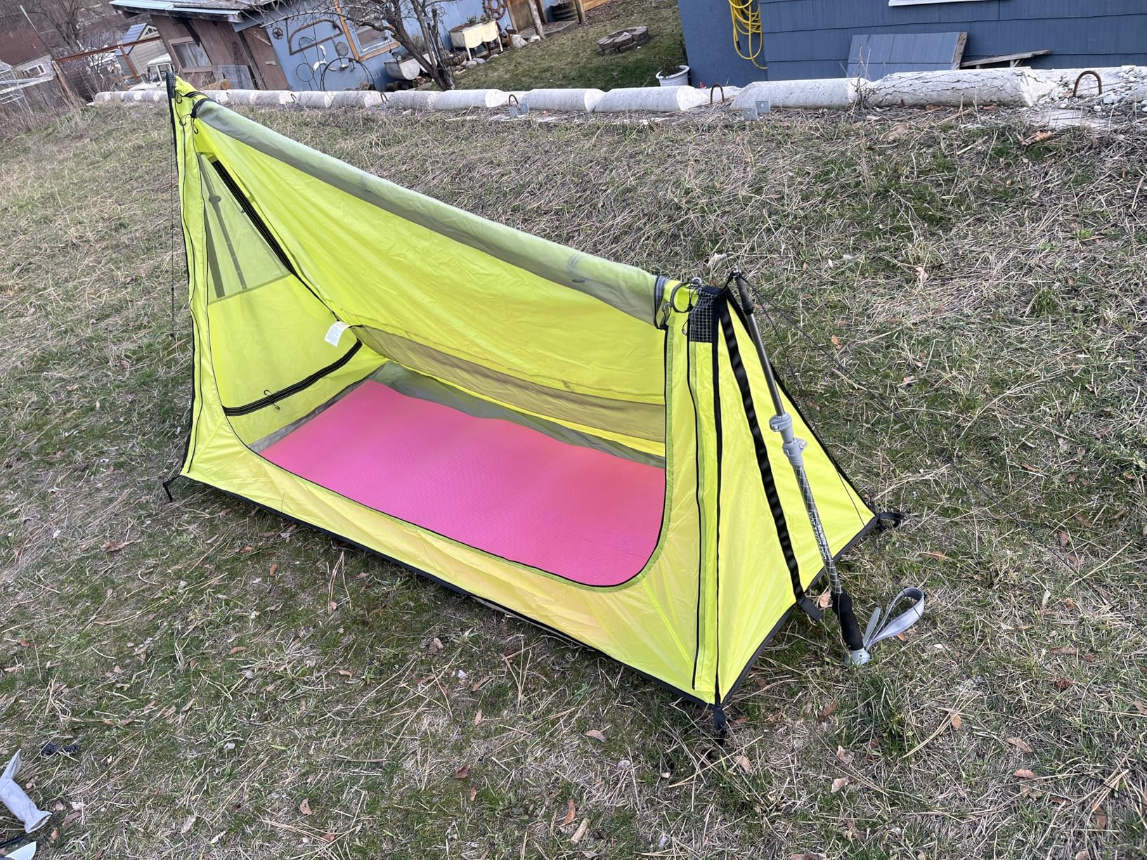 TOMOUNT Ultralight Bivy Tent 15D Nylon Trekking Pole Tent for one Person, Lightweight Backpacking Tent, Waterproof Windproof Tents for Climbing, Camping, Hiking, Trekking customer photo 1
