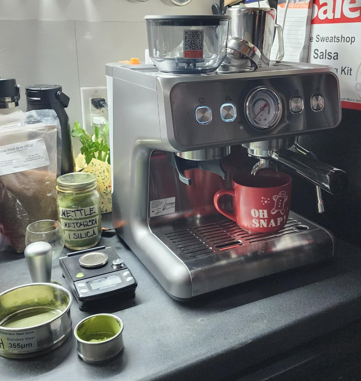 Electactic 15 Bar Espresso Machine with Grinder & Milk Frother, 58mm Expresso Coffee machines, Stainless Steel Coffee Maker customer photo 2