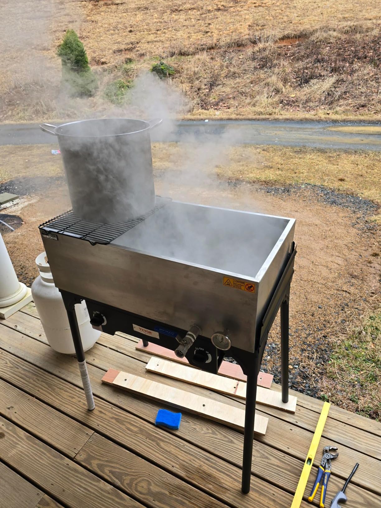 WantJoin Maple Syrup Evaporator Pan 24 GAL - Syrup Evaporator Pan Stainless Steel w/Thermometer, Make 360 Bottles of 50oz, Upgraded Leak-Proof TIG Welded Seams customer photo 2