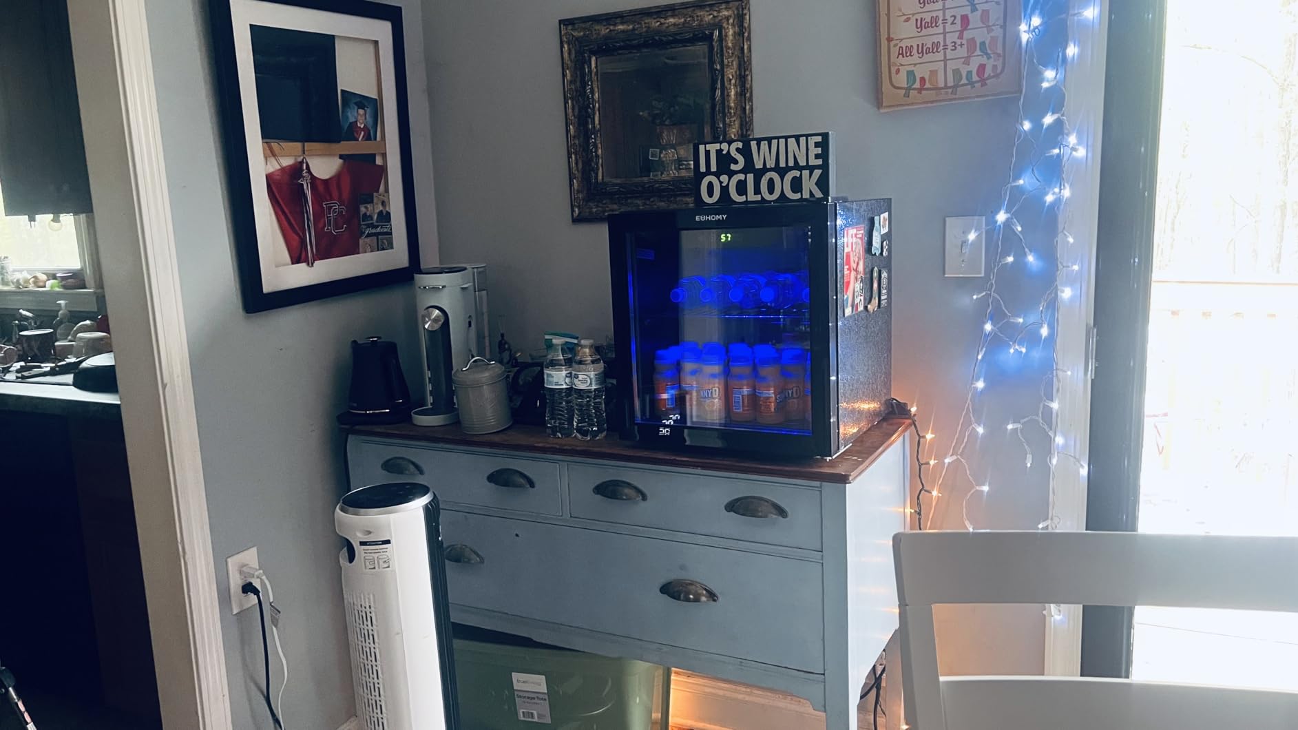 EUHOMY Mini Fridge 130 Can Beverage Refrigerator Cooler Glass Door for Soda Wine Beer, 3.2 Cu.Ft, Black customer photo 2