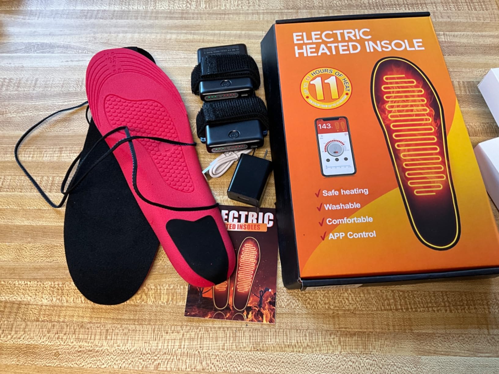 Heated Insoles for Men Women, Rechargeable Electric Foot Warmers, 5000mAh Battery Toe Feet Warmer Boot, Washable Cut to Size Fit Thermal Shoe Inserts for Outdoor Work, Hunting Skiing Cycling with App customer photo 1