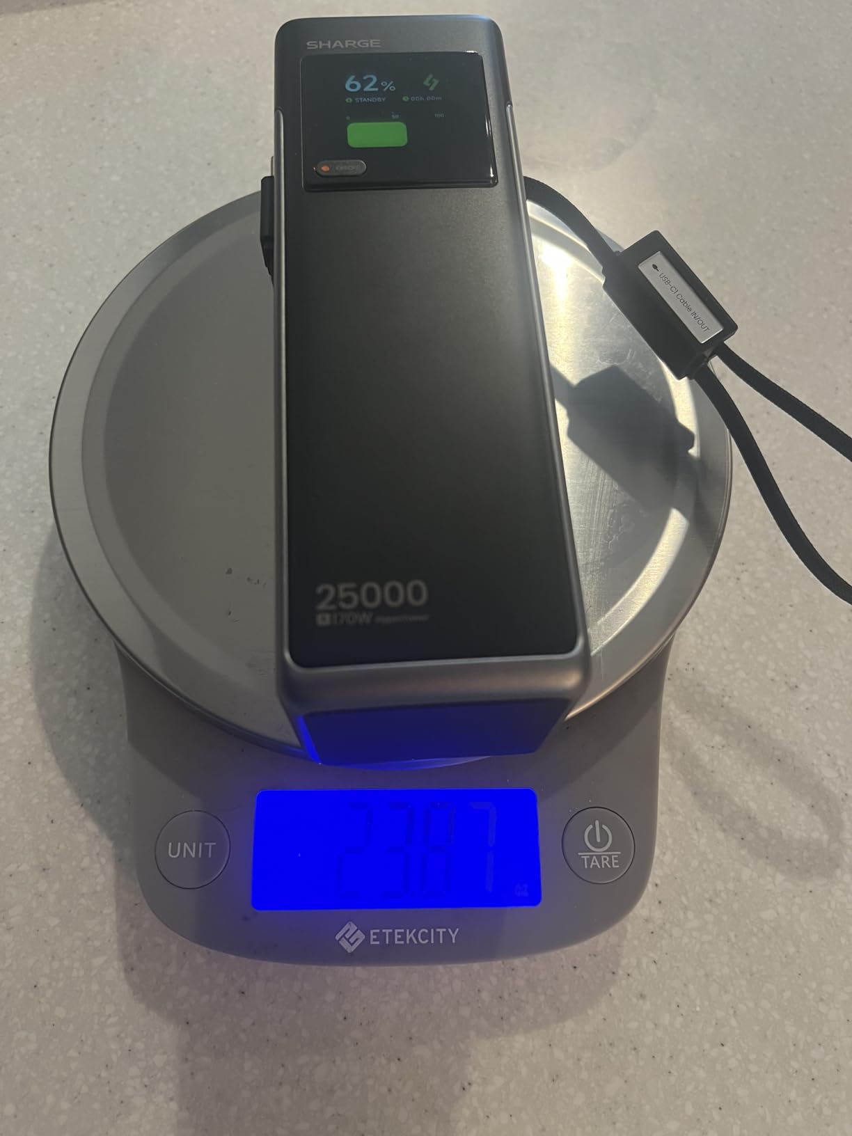 SHARGE Laptop Power Bank 25000mAh, HyperTower 170W Total Fast Charging Portable Charger, 100W USB-C Power Bank with Built-in Cables, High Capacity Travel Battery Pack for MacBook, iPhone17, Galaxy S26 customer photo 1