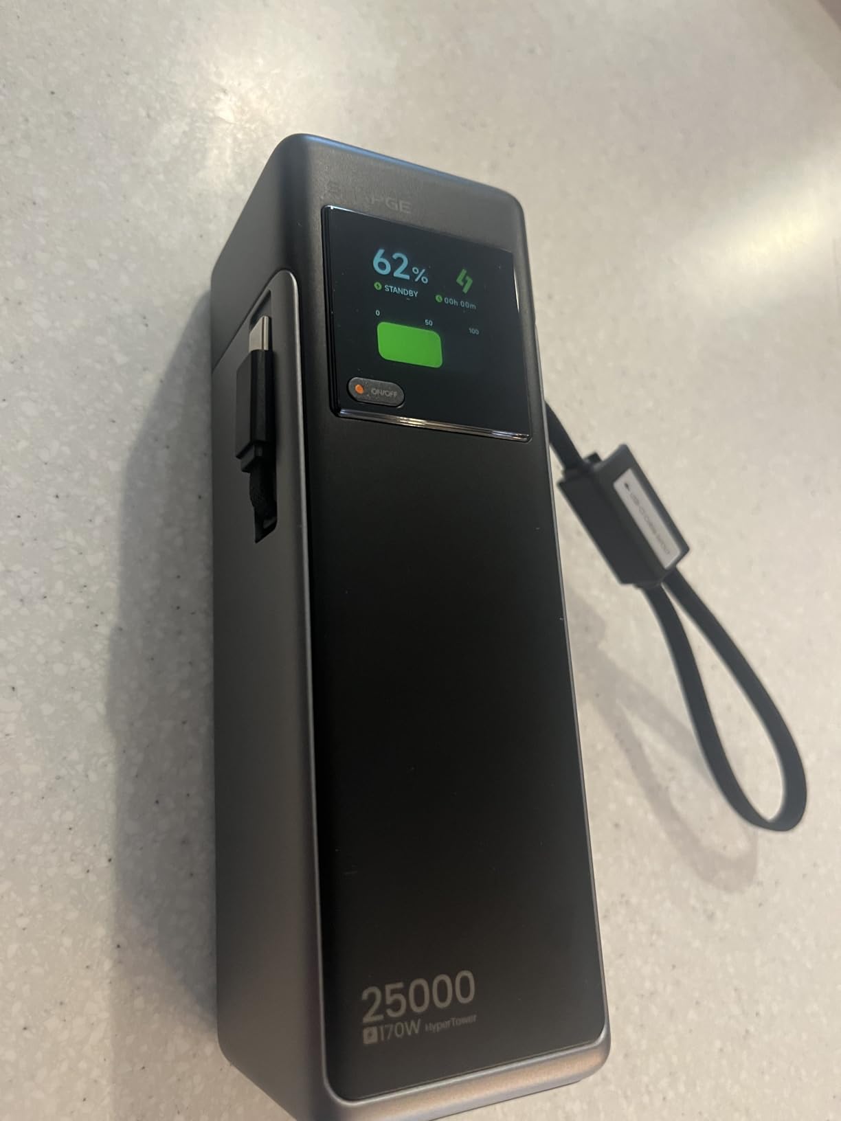 SHARGE Laptop Power Bank 25000mAh, HyperTower 170W Total Fast Charging Portable Charger, 100W USB-C Power Bank with Built-in Cables, High Capacity Travel Battery Pack for MacBook, iPhone17, Galaxy S26 customer photo 2