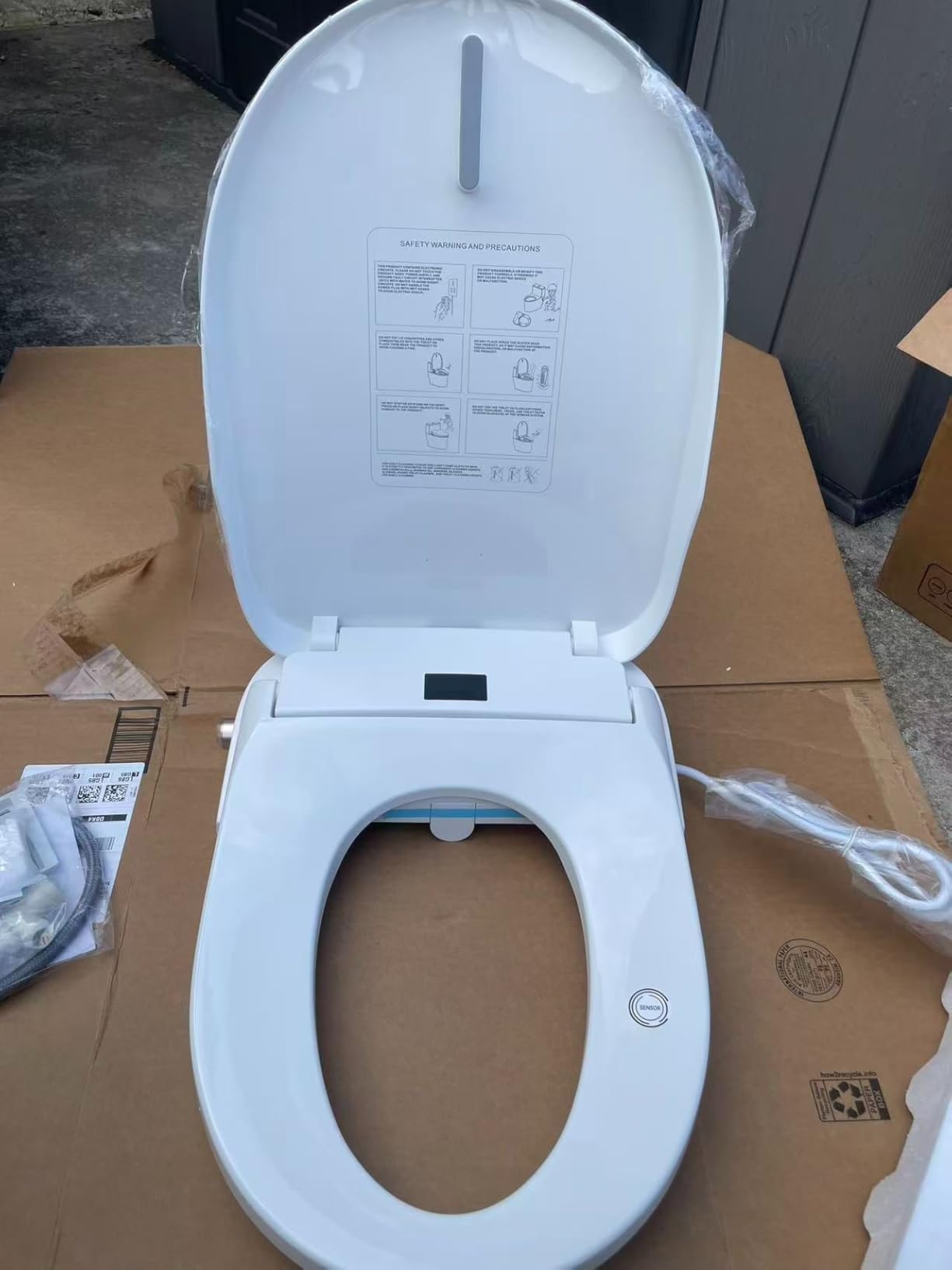 GAICOM Electric Bidet Toilet Seat Elongated, Smart Heated Toilet Seat with Instant Warm Water & Dryer, Front & Rear Wash, Remote Control, Soft Closed, Self-Clean Nozzle, Night Light customer photo 1