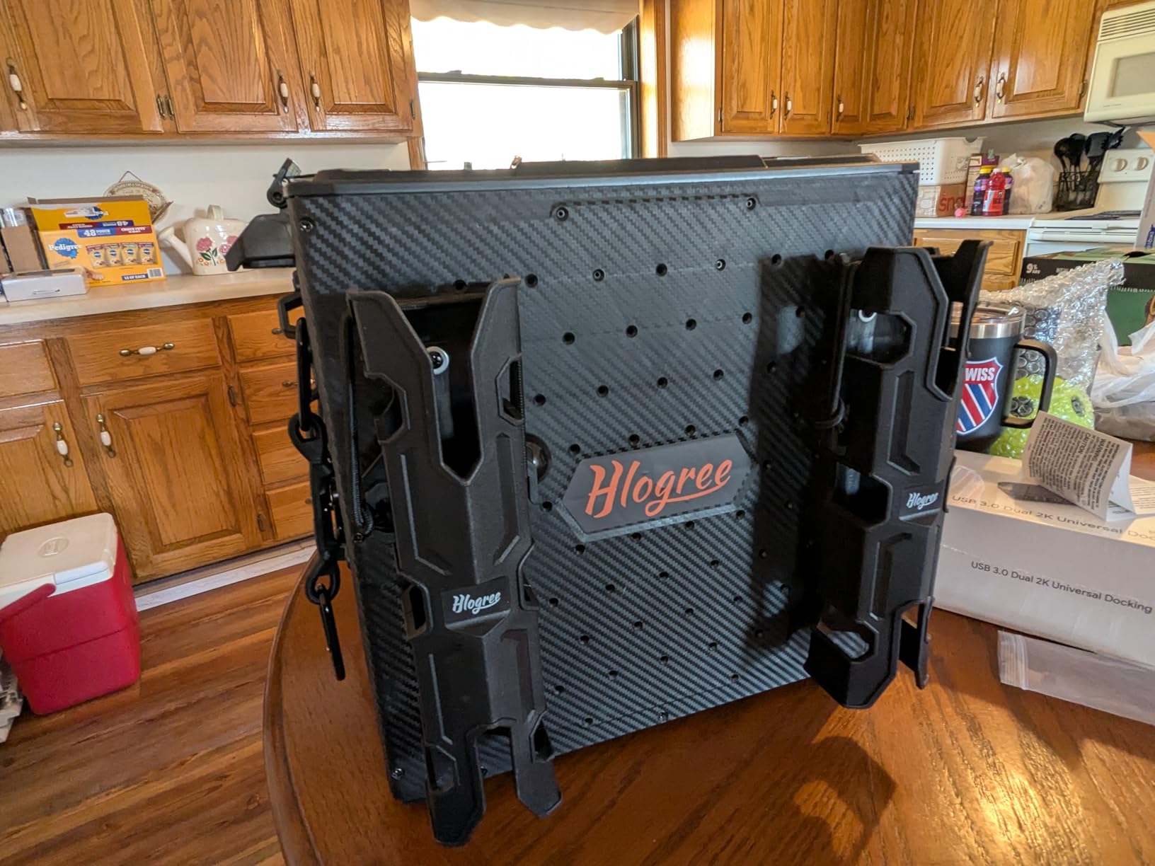 HLOGREE FlexCrate Kayak Fishing Crate with 4 Rod Holders (Assembly Needed), 13''x13''x13'' Compact Kayak Tackle Storage Box & Gear Organizer for Kayaks, with Lockable Lid - Black, DIY & Lightweight customer photo 1