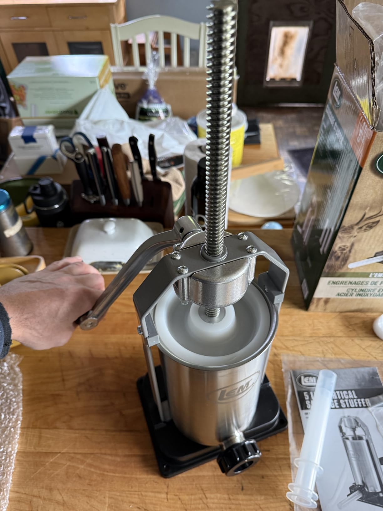 LEM Products 5 lb Vertical Sausage Stuffer with Tubes, Meat Stuffer Machine for Home Kitchen Use, Sausage Maker with Air-Release Piston and Stuffing Tubes customer photo 1