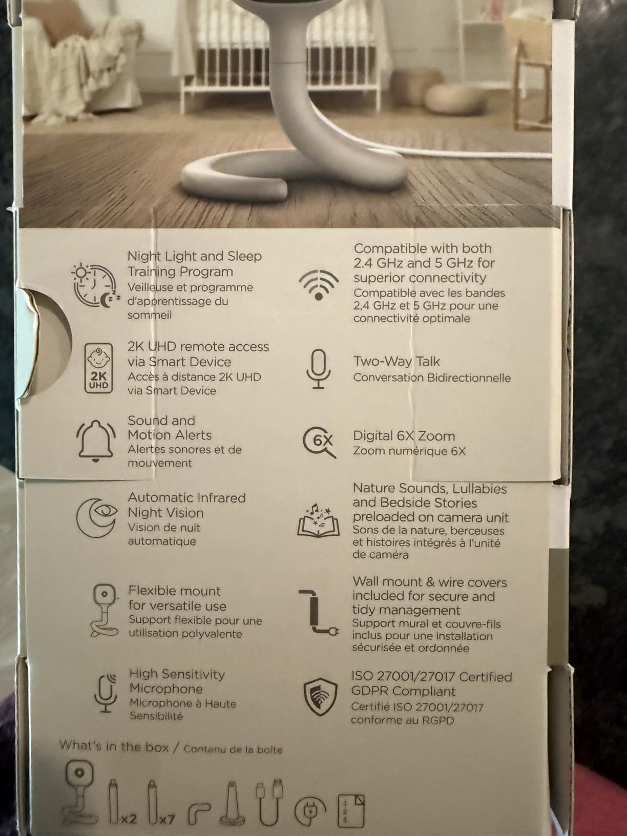 Hubble Connected AI Vision 5-in-1 2K UHD Baby Monitor with AI Alerts, True Cry Detection, Sleep Insights, Nightlight & Smart Soother, Flexible Mount, Dual-Band Wi-Fi customer photo 2