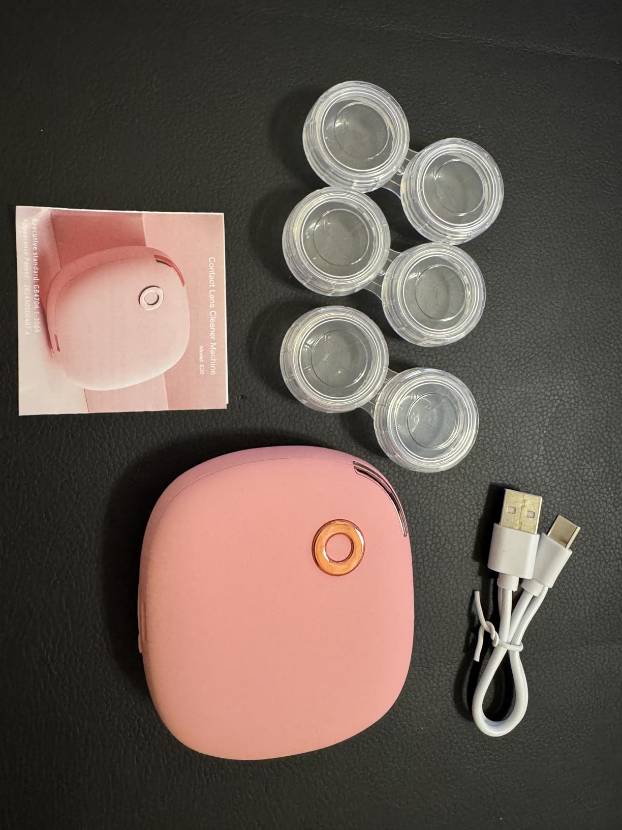 Vastsoon Ultrasonic Contact Lens Cleaner Machine - Portable, Rechargeable Cleaning Kit with 4 Contact Lens Solution Cases, Applicator & Removal Tools - for Travel & Home Use (White) customer photo 2