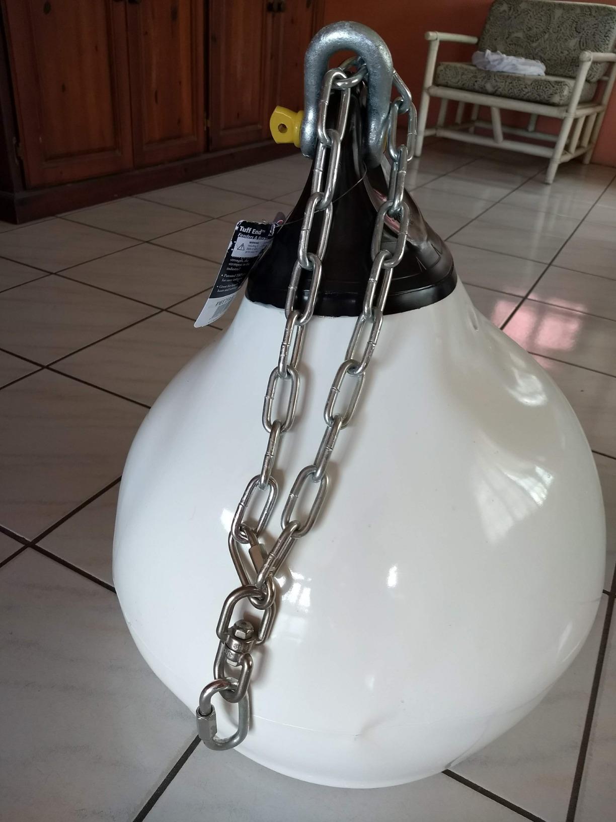 Taylor Made Tuff End Buoy, White (12 inch) - Flexible, Strong, Marine-Grade Vinyl Buoy for 25-40 Foot Boats - Trivalve Inflates with Standard Ball Pump customer photo 1