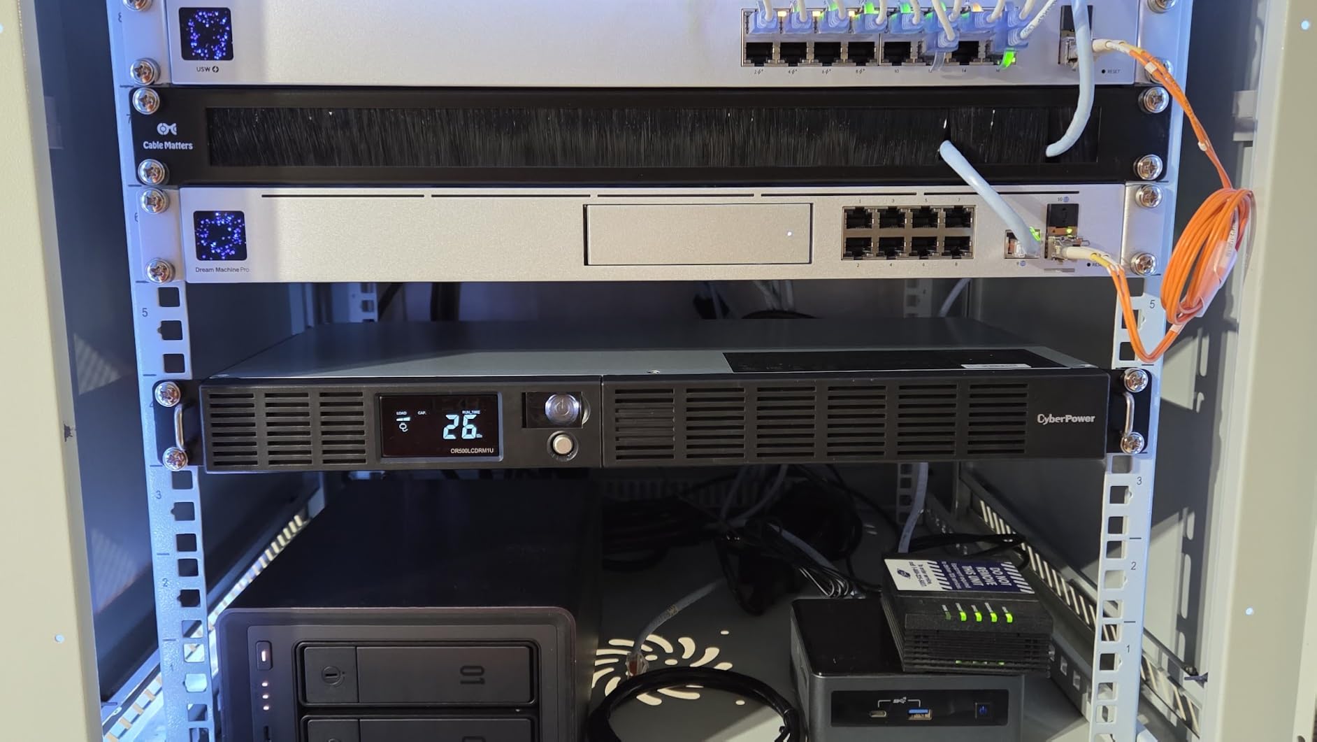 CyberPower OR500LCDRM1U Smart App LCD UPS Battery Backup and Surge Protector, 500VA/300W, 6 Outlets, AVR, 1U Rackmount customer photo 1
