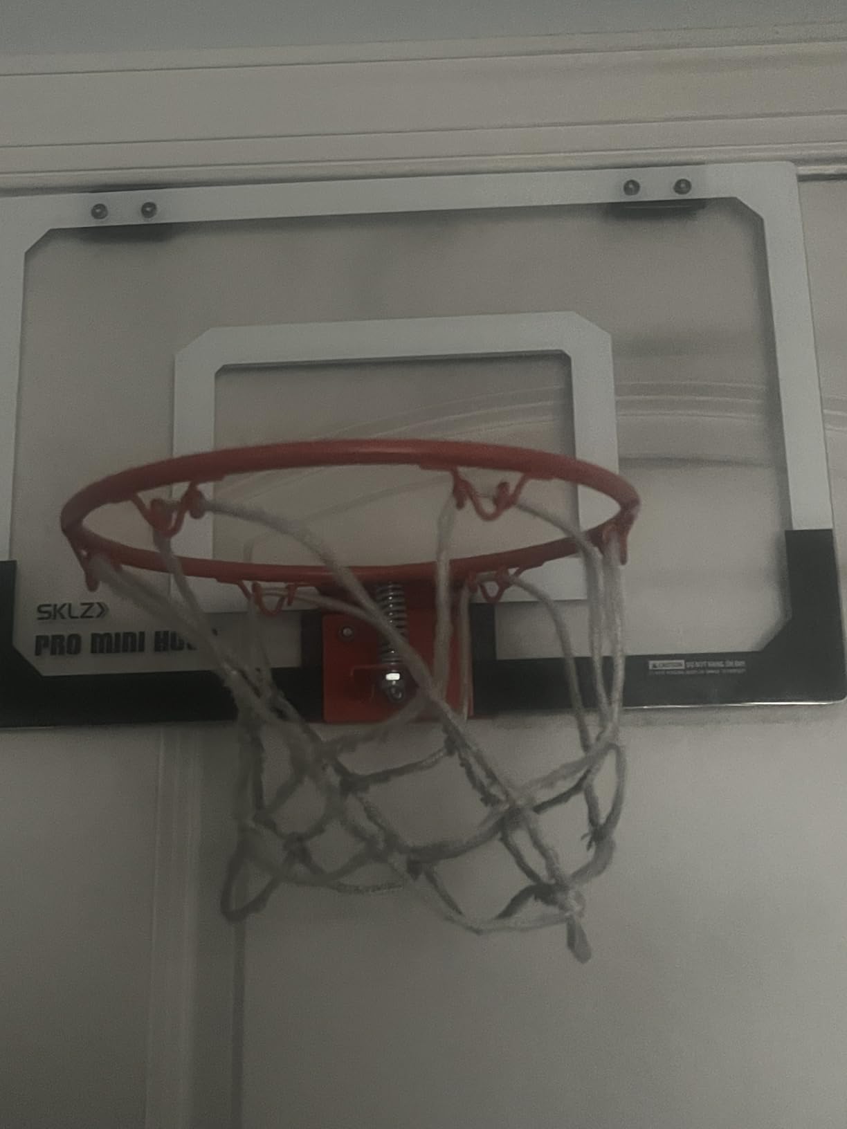 SKLZ Pro Mini Indoor Basketball Hoop with Ball, Over the Door, Shatter-Proof Backboard, Spring-Action Break-Away Steel Rim customer photo 1