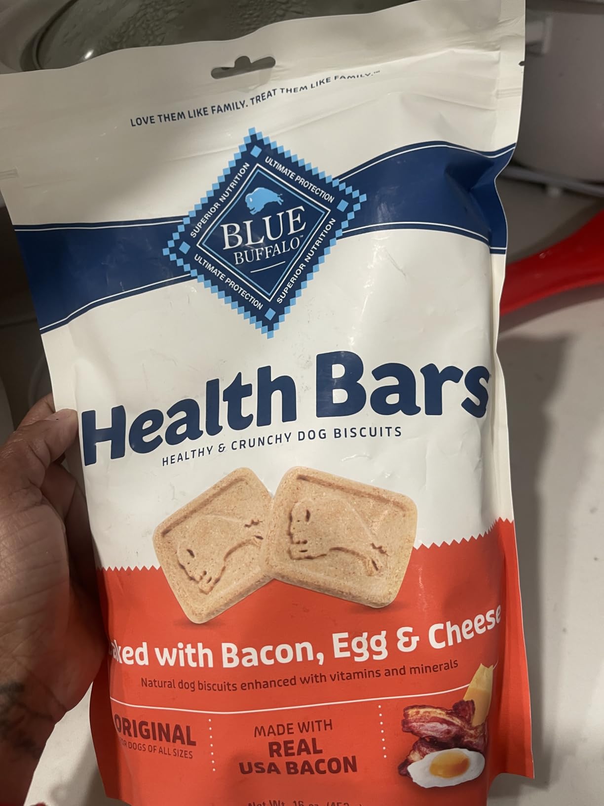 Blue Buffalo Health Bars Bacon, Egg & Cheese Crunchy Dog Biscuits, Oven-Baked with Real Bacon & Natural Ingredients, Healthy Dog Treats, 16 oz. customer photo 2