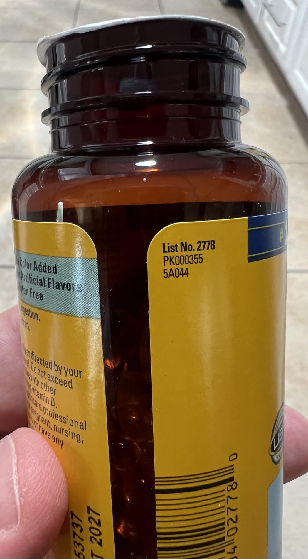 Nature Made Vitamin D3 5000 IU (125 mcg) Softgels, Extra Strength Vitamin D Supplement for Bone and Immune Health Support, 180 Count, 180 Day Supply customer photo 1