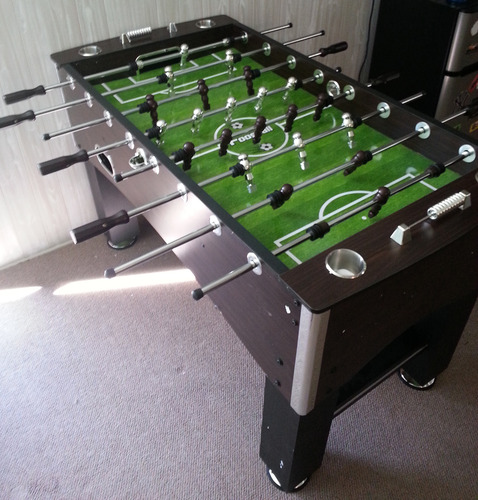 Hathaway Primo 56-In Foosball Table for Family Game Room - With Counterbalanced Players, E-Z Spin Bearings, Analog Scoring Units, Easy-Grip Handles & Adjustable Leg Levelers - Wood Grain Finish customer photo 1