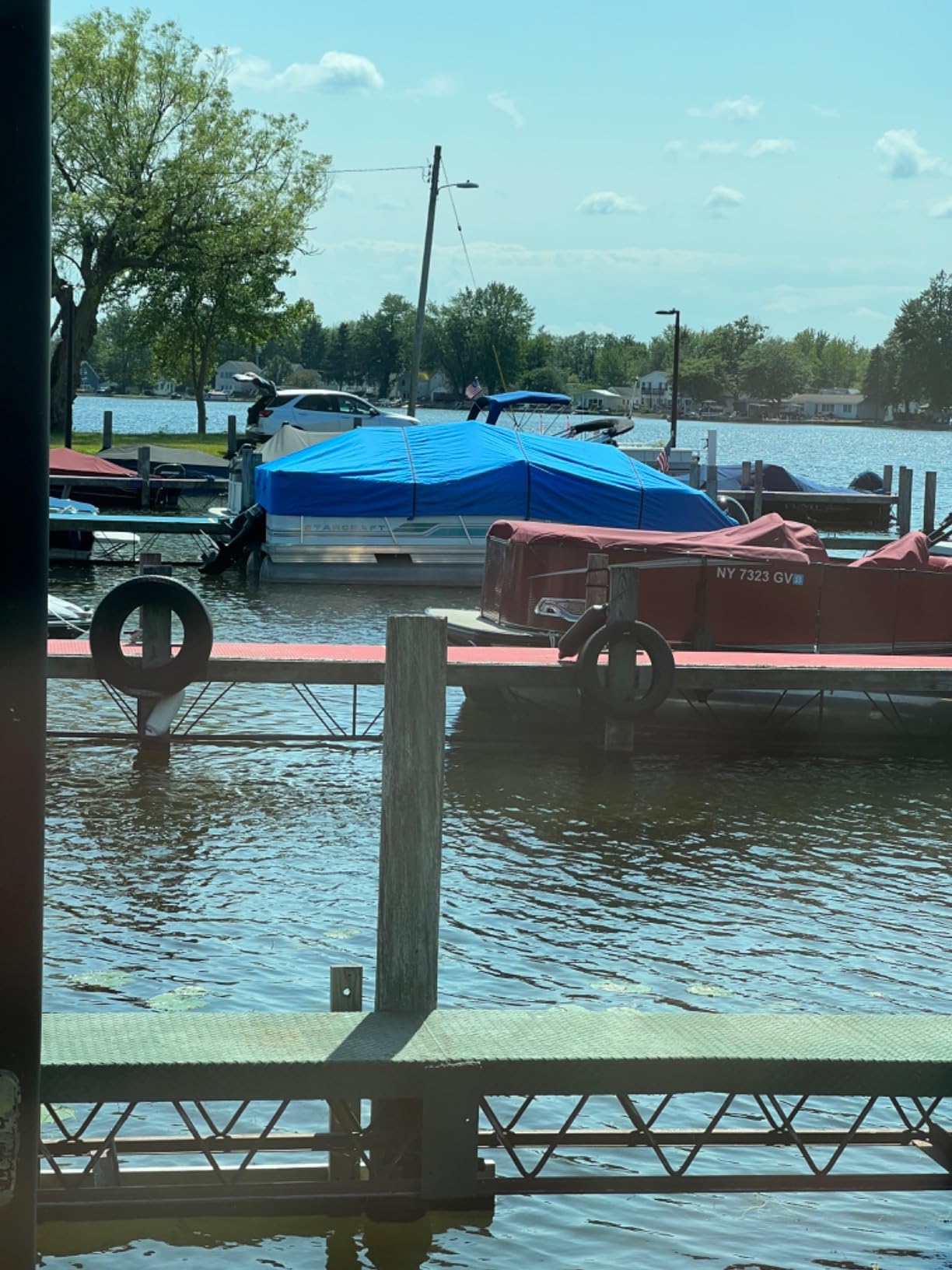 Budge P-1200-1 1200 Denier Pontoon Cover Blue Size PT2: Long Waterproof, Heavy Duty, UV Resistant, 17' to 20' Long (Beam Width Up to 110