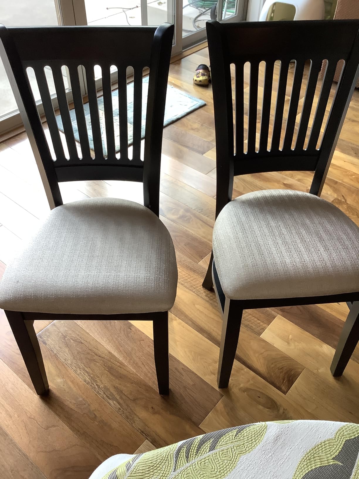East West Furniture Vancouver Dining Chairs - Linen Fabric Upholstered Wood Chairs, Set of 2, Oak customer photo 1