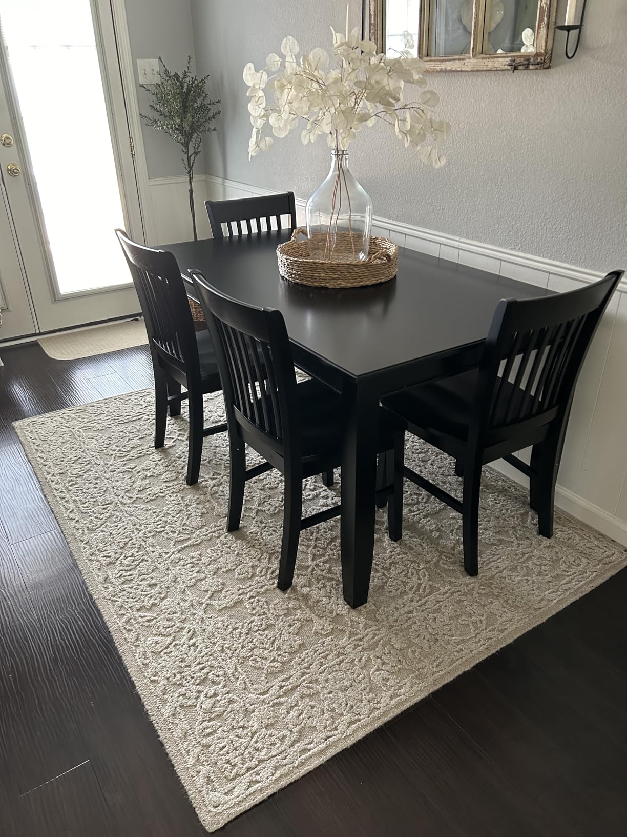 East West Furniture DUNO7-MAH-W 7 Piece Dining Set Consist of a Rectangle Solid Wood Table and 6 Kitchen Room Chairs, 36x60 Inch, Mahogany customer photo 1