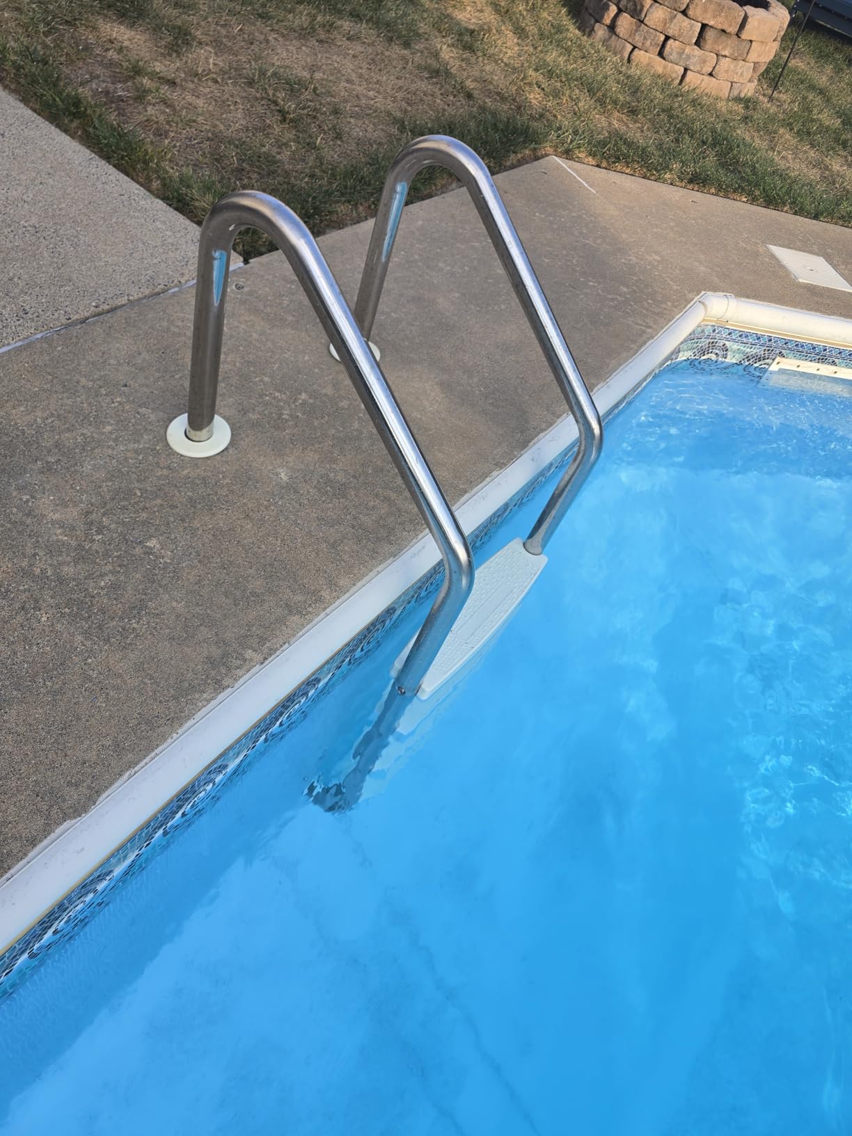 Aqua Select 3 Step Stainless Steel Pool Ladder with Non-Slip Plastic White Steps - Entry and Exit System for Inground Swimming Pools - 250 Pound Capacity - 1.9 Inch Outer Diameter customer photo 1