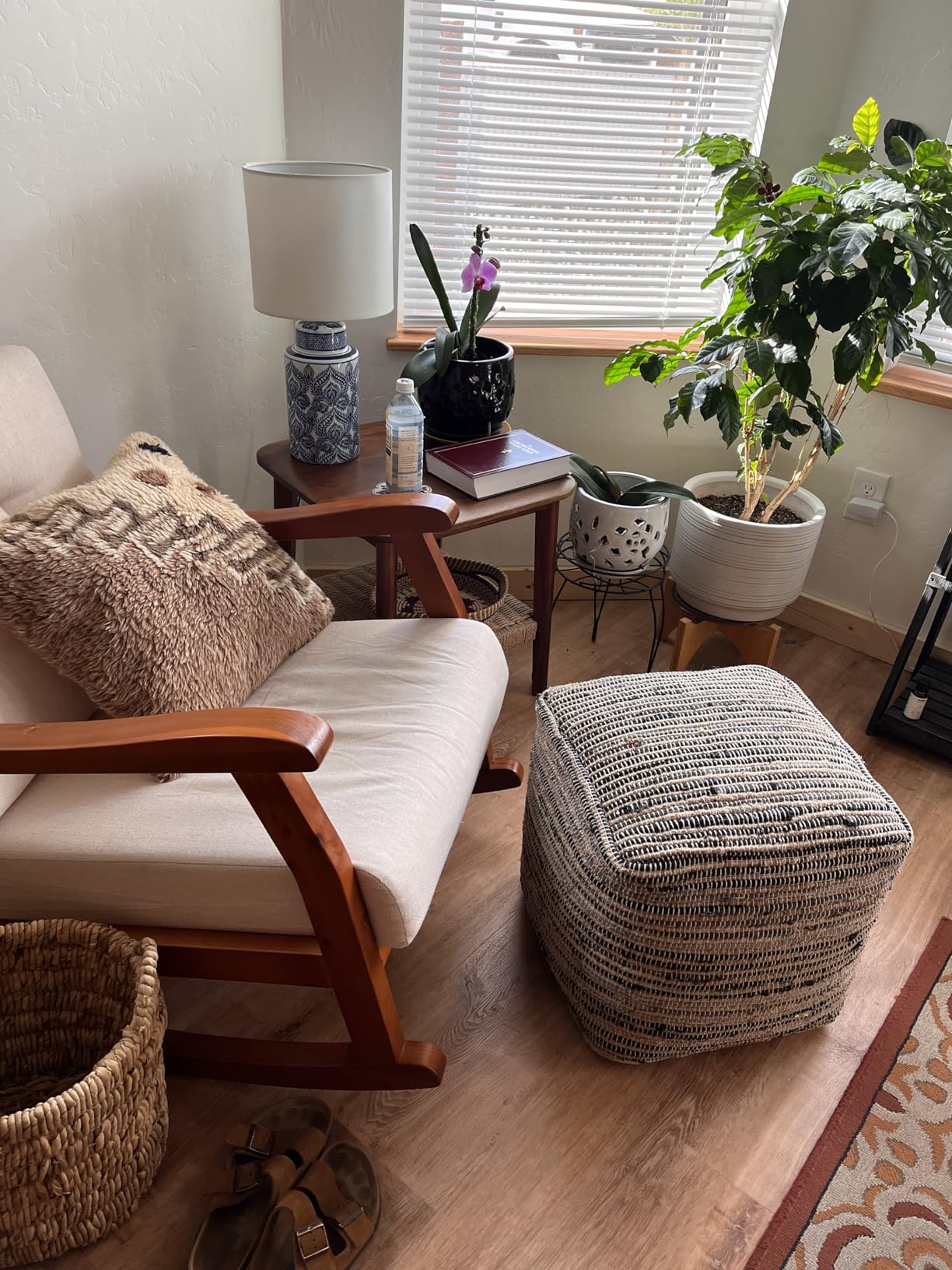 Signature Design by Ashley Absalom Hemp Pouf, 16 x 16 Inches, Multicolored customer photo 2