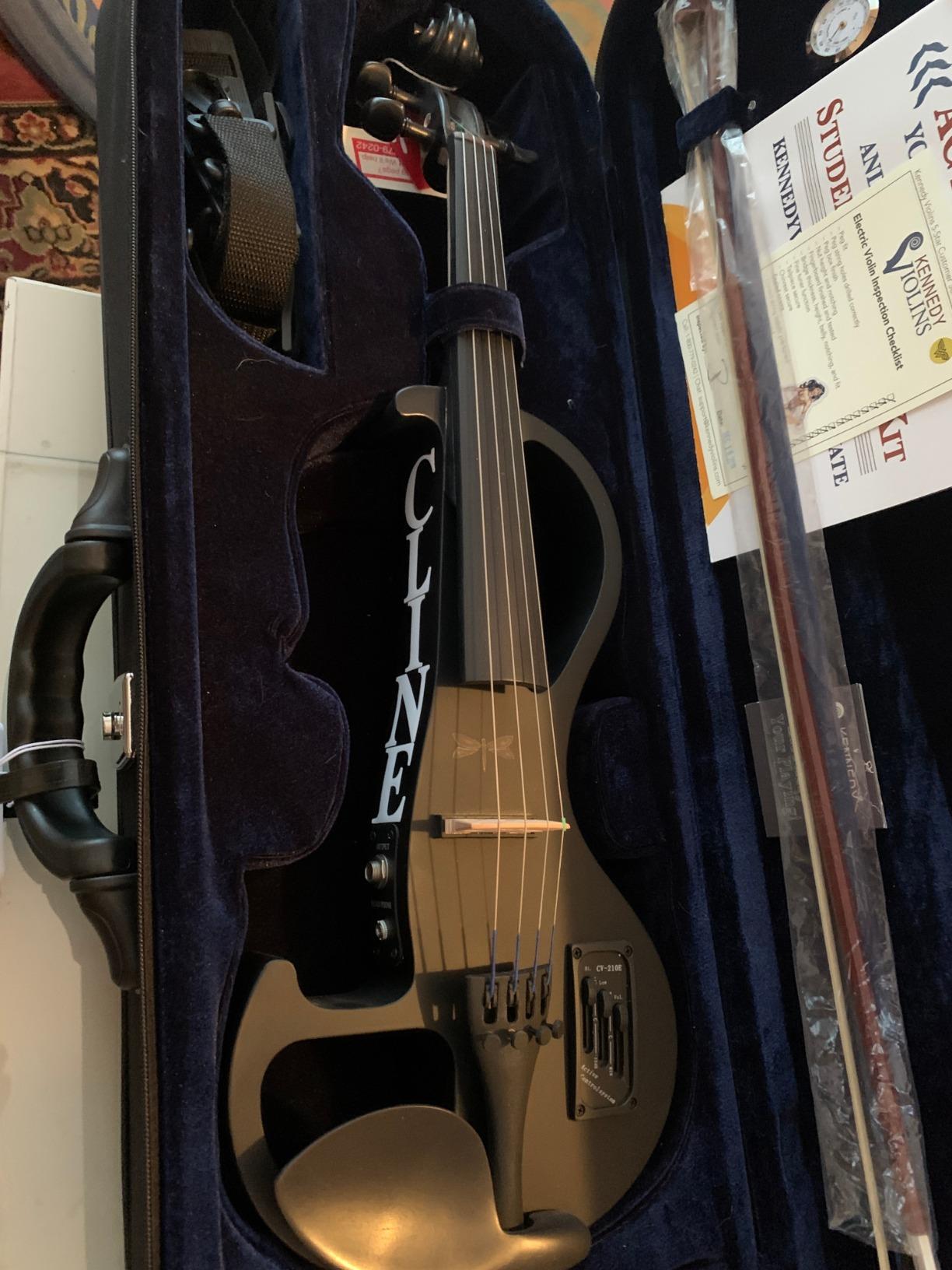 Electric Violin Bunnel Edge Outfit 4/4 Full Size (Clear) (BLUE) - With Carrying Case and Accessories from Kennedy Violins customer photo 1