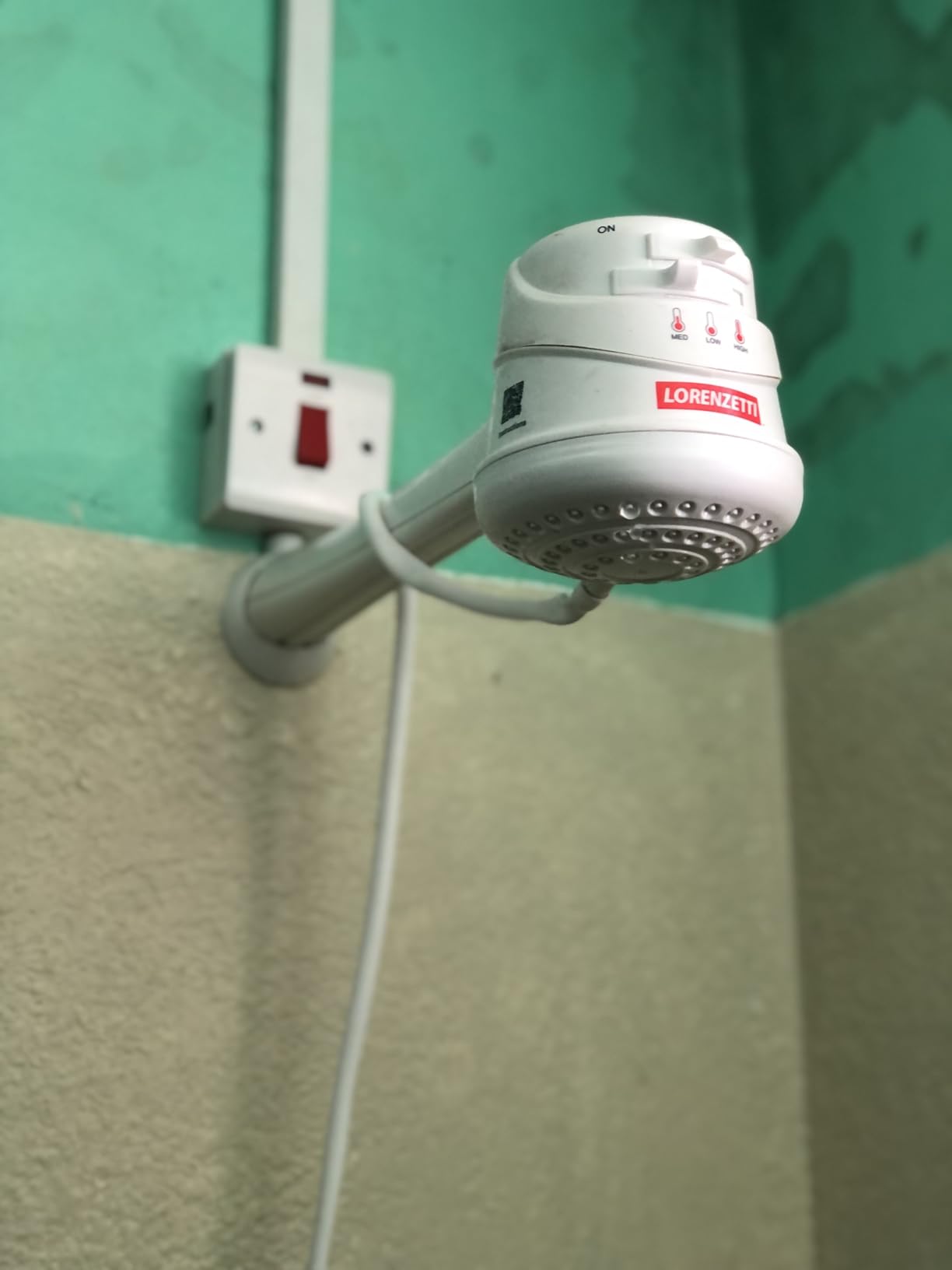LORENZETTI 110V Electric Instant Hot Water Shower Head Heater + FREE wall support/tube Included customer photo 2