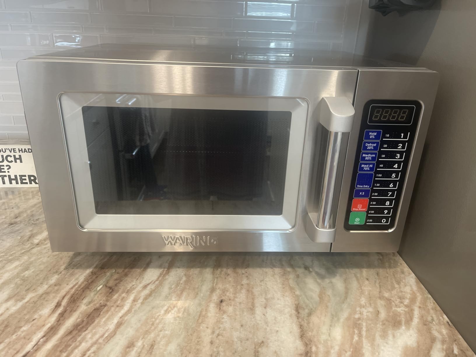 Waring Commercial Microwave Oven WMO90, 0.9 cu ft, 1000 Watt, 10 Programmable Memory Settings, Stainless Steel, for Commercial Kitchens & Restaurants customer photo 1