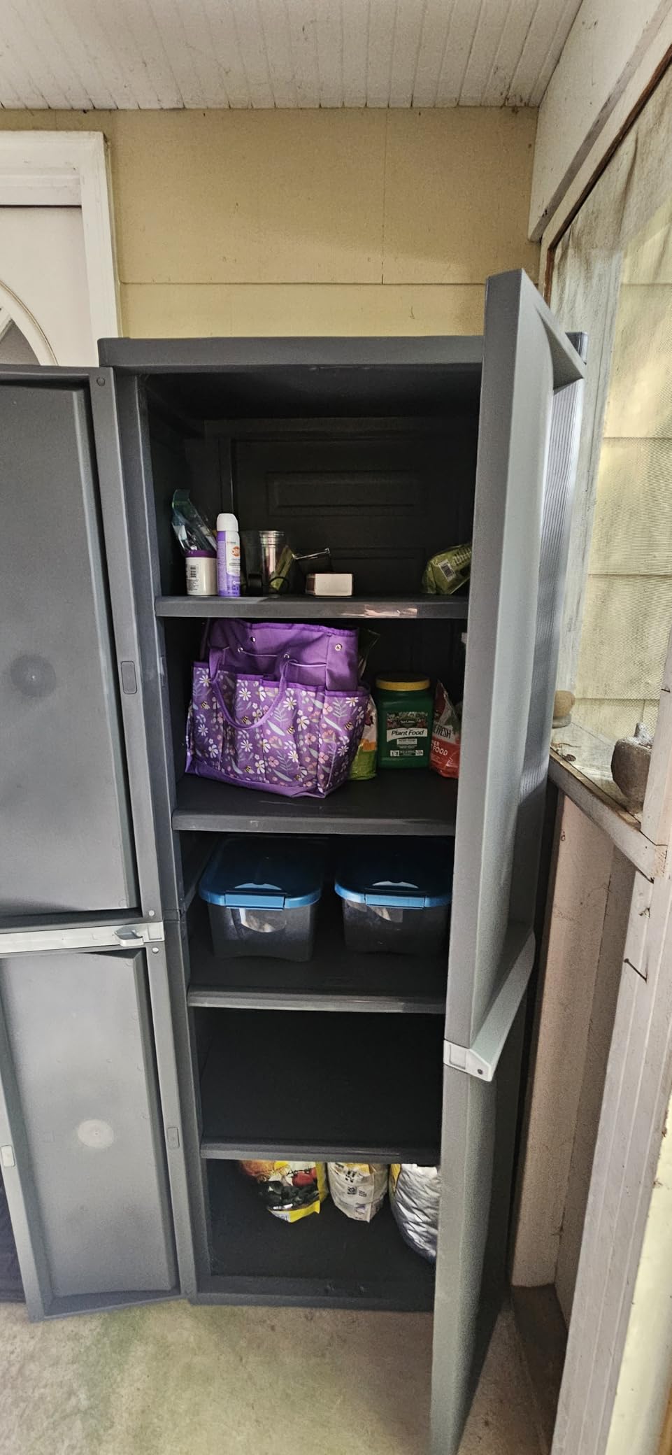 Sterilite 4 Shelf Cabinet, Lockable Utility Storage w/ Adjustable Shelves, Gray customer photo 2