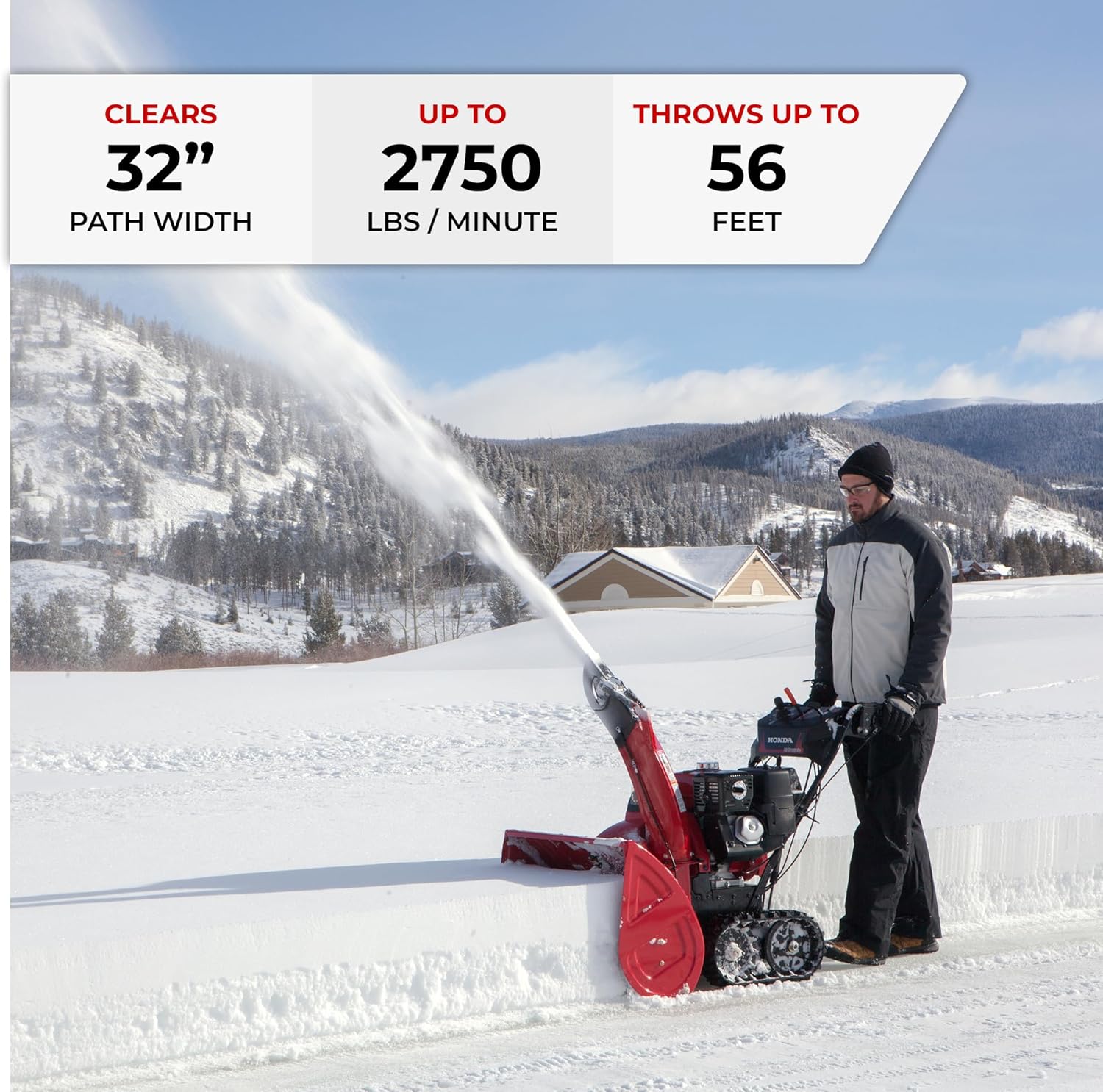 Honda HSS1332AAT 31.9-Inch Two Stage Snow Blower with Track Drive and Auger Height Control, Clears Up to 2750 Pounds per Minute with 56-Foot Max Throwing Distance, Self-Propelled customer photo 2