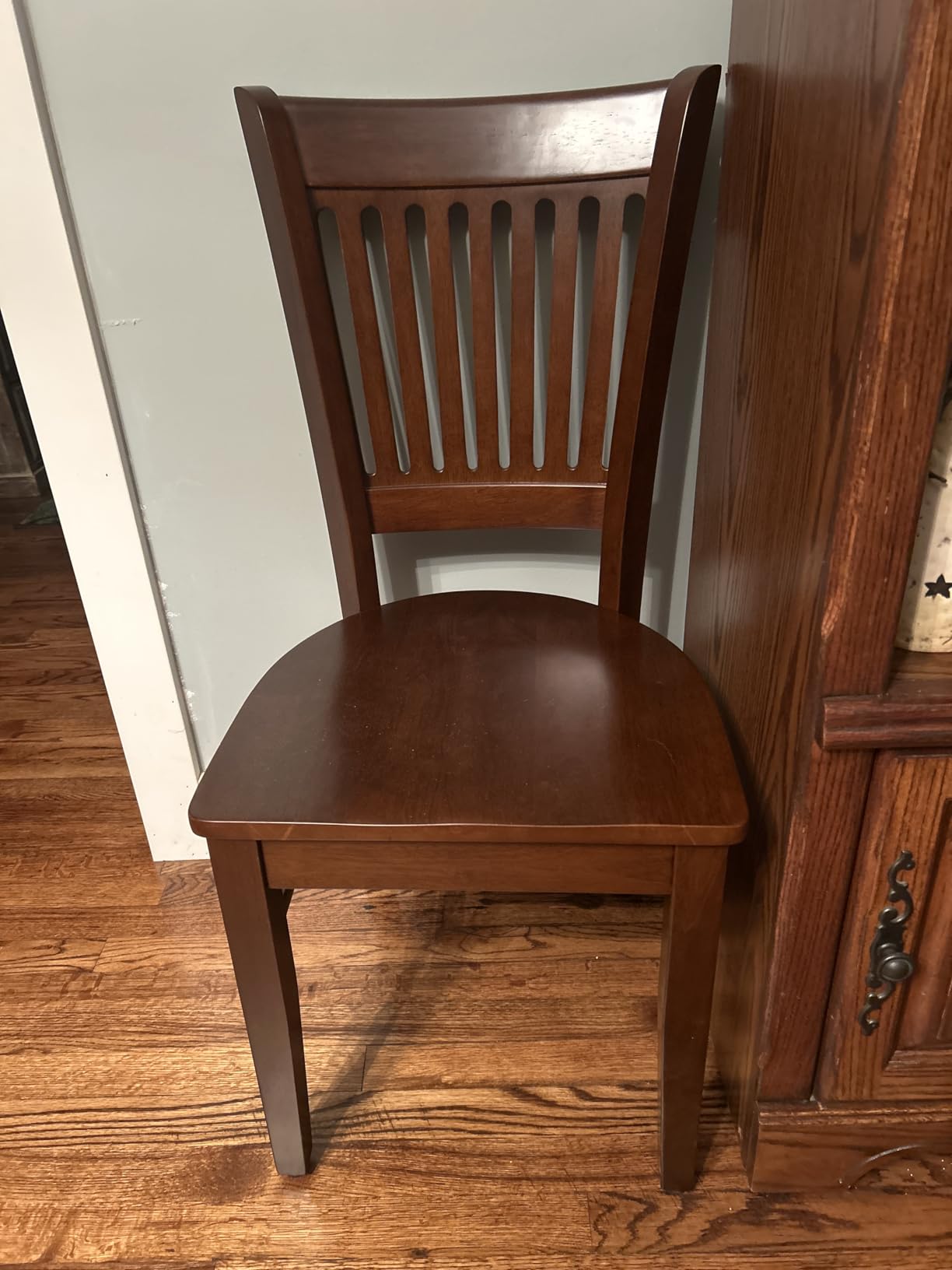 East West Furniture KEVA7-ESP-W 7 Piece Dining Set Consist of an Oval Dining Room Table with Butterfly Leaf and 6 Wood Seat Chairs, 42x60 Inch, Espresso customer photo 1