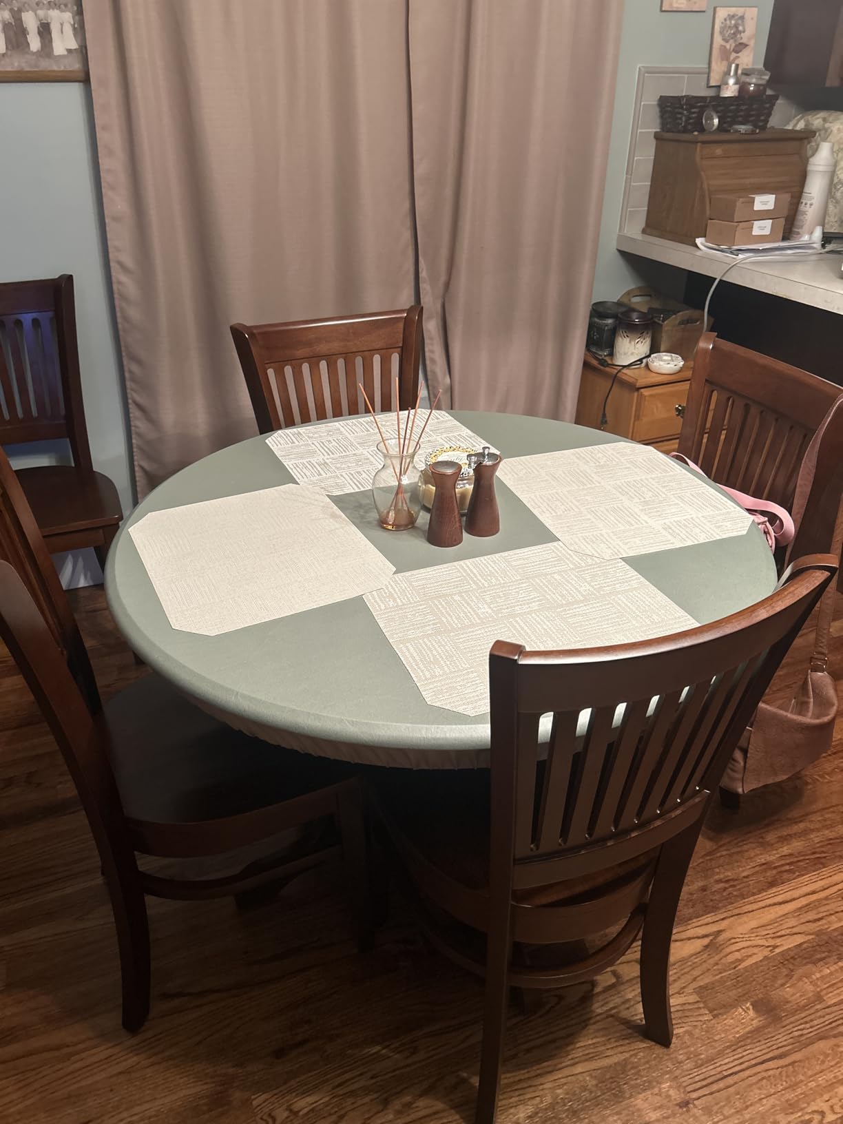 East West Furniture KEVA7-ESP-W 7 Piece Dining Set Consist of an Oval Dining Room Table with Butterfly Leaf and 6 Wood Seat Chairs, 42x60 Inch, Espresso customer photo 2