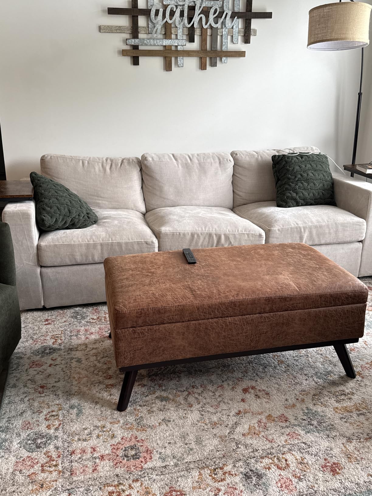 SIMPLIHOME Owen Coffee Table Storage Ottoman - 34