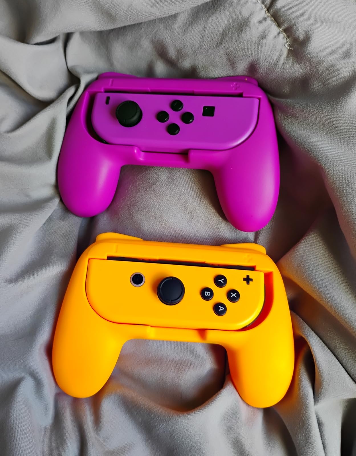 FASTSNAIL Grips Compatible with Nintendo Switch for Joy Con & OLED Model, Wear-Resistant Handle Kit and Non-Slip Thumb Grips for Switch Joycon Controller 2 Pack (Black) customer photo 1