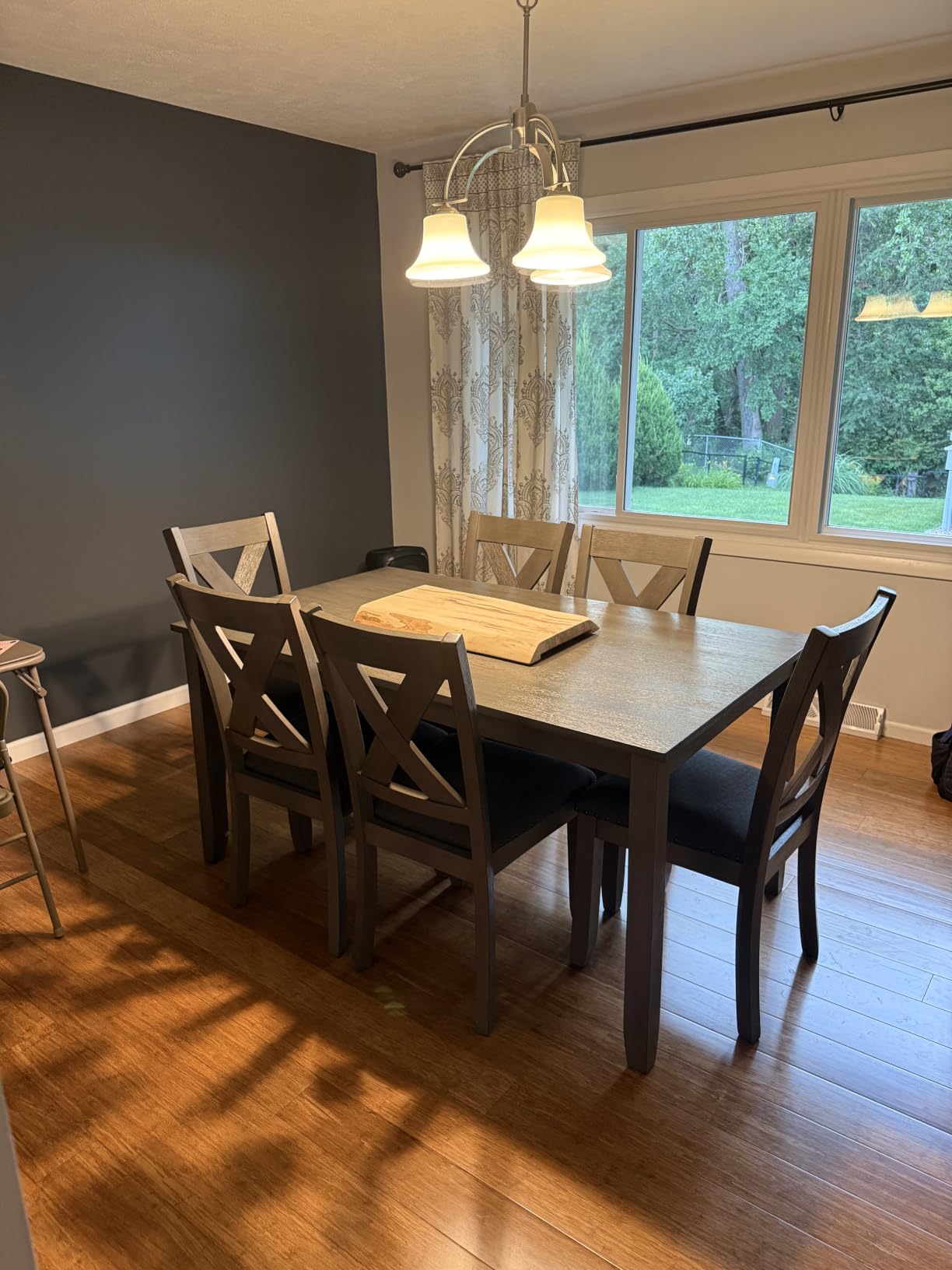 Signature Design by Ashley Rokane 7-Piece Dining Room Table Set with 6 Upholstered Chairs - Brown Wood 20