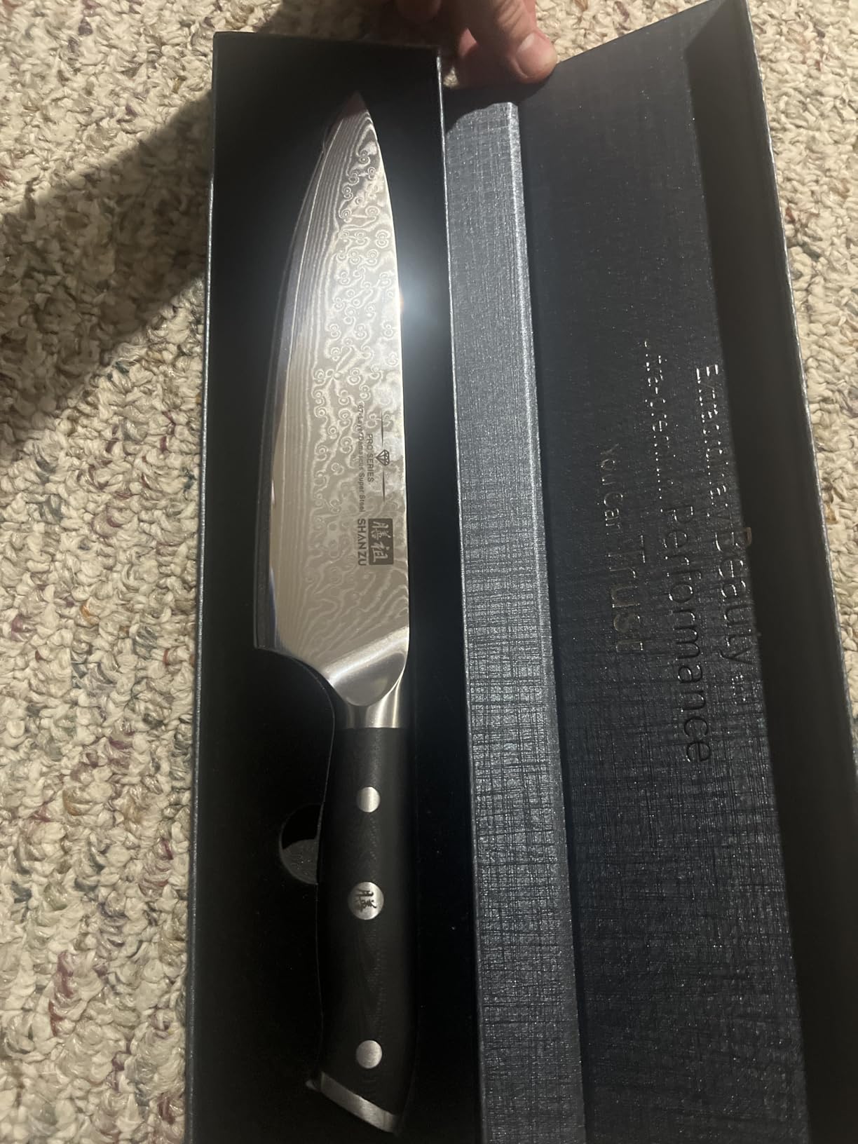 SHAN ZU Chef Knife 8 Inch Japanese Steel Damascus Kitchen Knife, Professional Kitchen Knives Sharp High Carbon Super Steel Kitchen Utility Knife customer photo 1