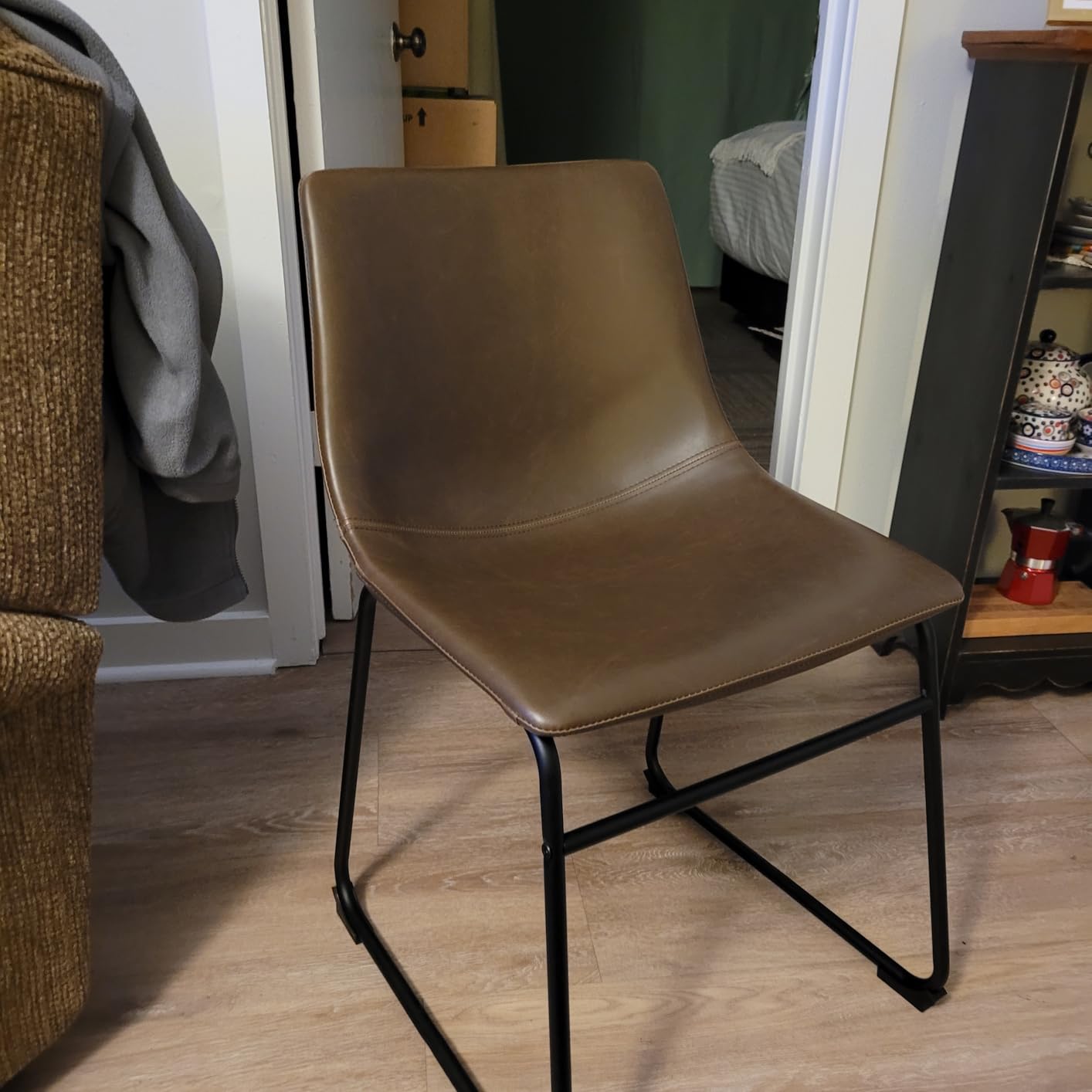 Signature Design by Ashley Mid Century Centiar Dining Bucket Chair, Set of 2, Black and Brown customer photo 1