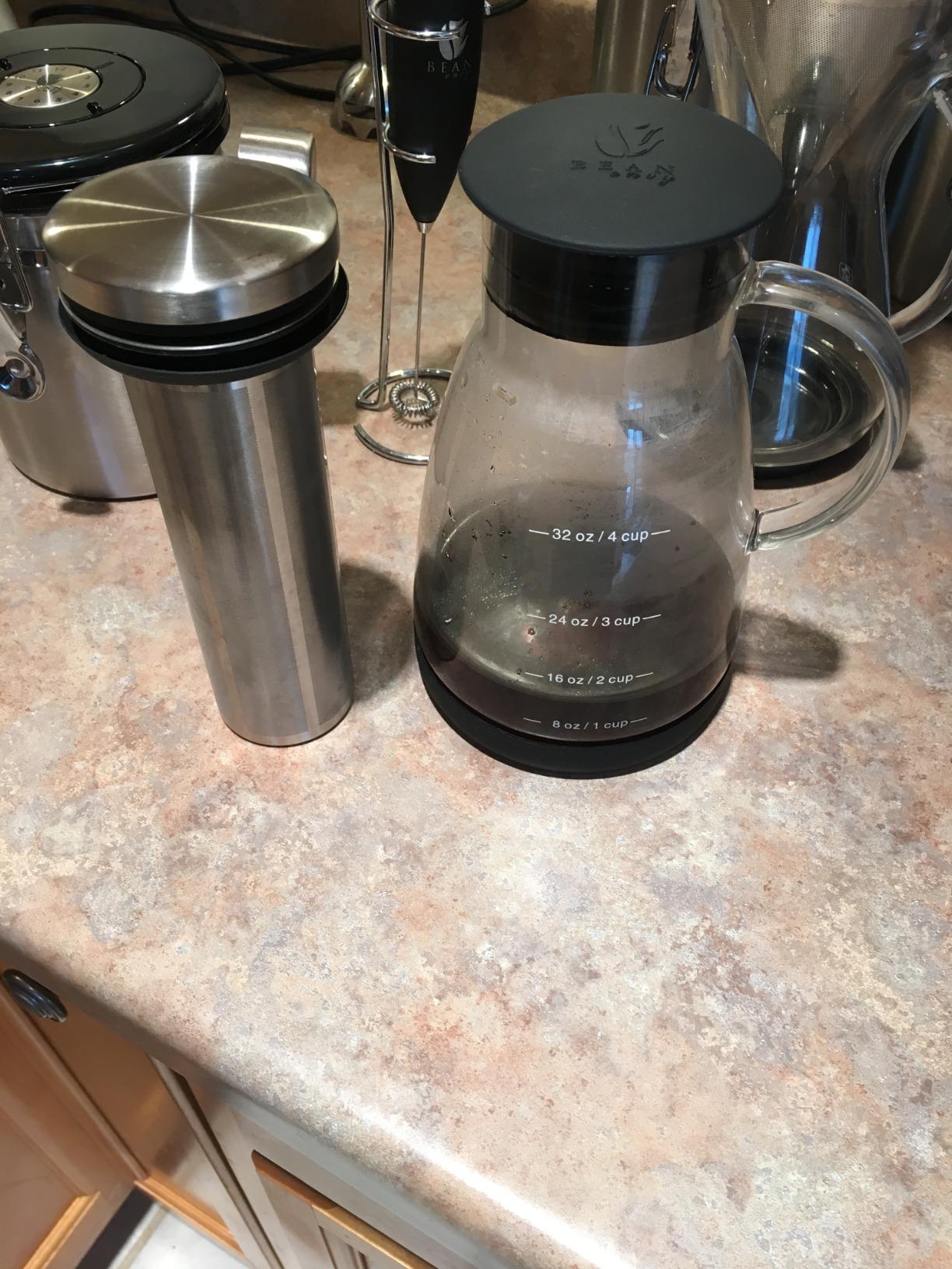 Bean Envy Cold Brew Coffee Maker - 32 oz Glass Coffee Cold Brew Maker and Pitcher w/Silicone Cap & Base customer photo 1