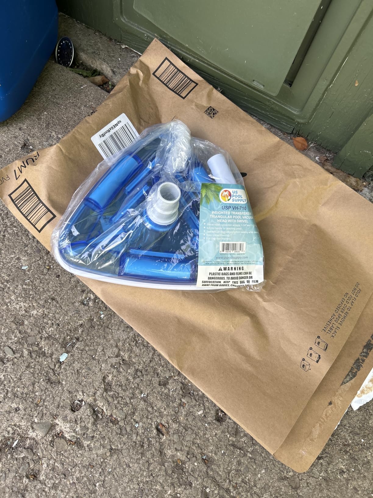 U.S. Pool Supply Weighted Transparent Triangular Pool Vacuum Head with Swivel Hose Connection and EZ Clip Handle customer photo 1