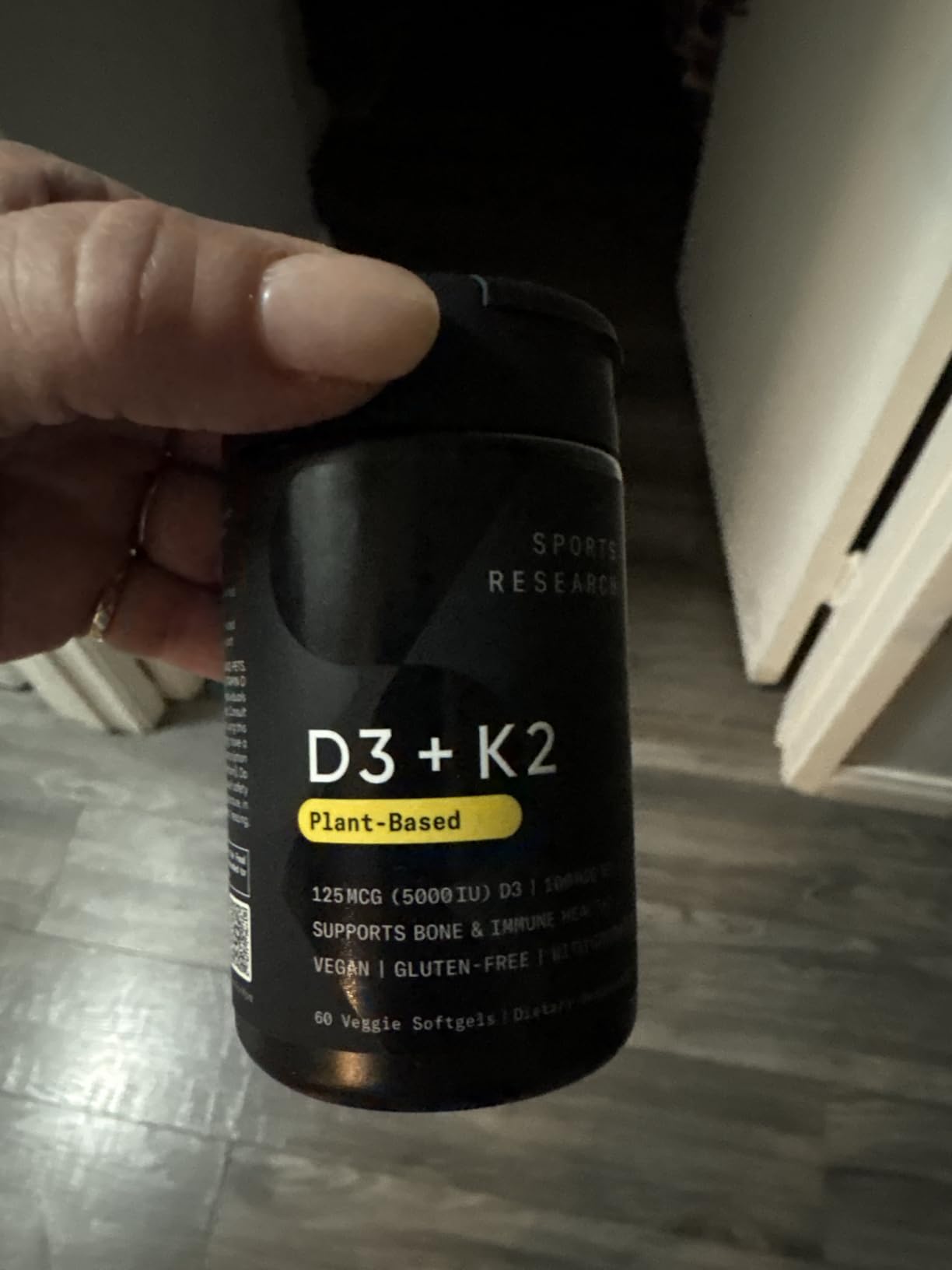 Sports Research Vitamin D3 + K2 w/ Coconut Oil - Vegan Vitamin D 5000iu & Mk7 Vitamin K 100mcg for Bone & Immune Support - 60 Softgels customer photo 2