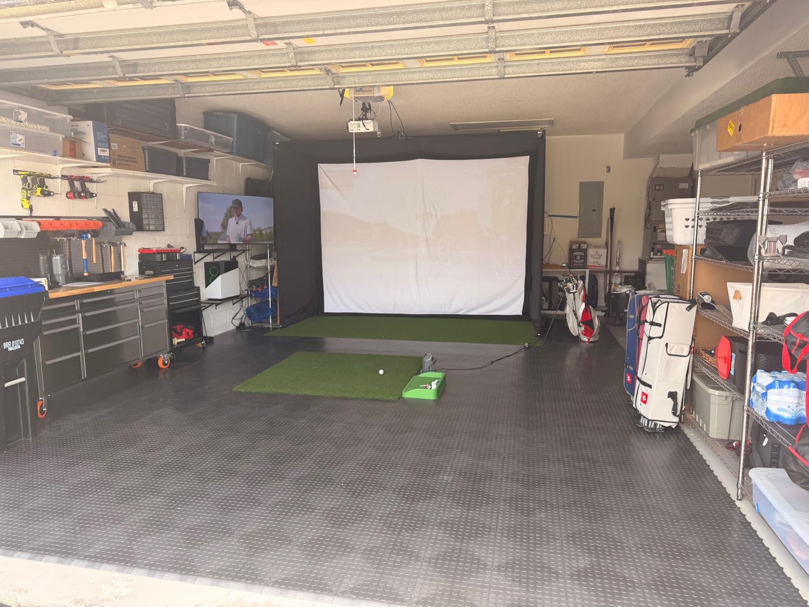 Big Floors GarageDeck Garage Floor Tiles, Interlocking Garage Flooring, Coin Pattern Non-Slip Heavy-Duty Copolymer Modular Tile (Black, 48 Pack of 12 x 12