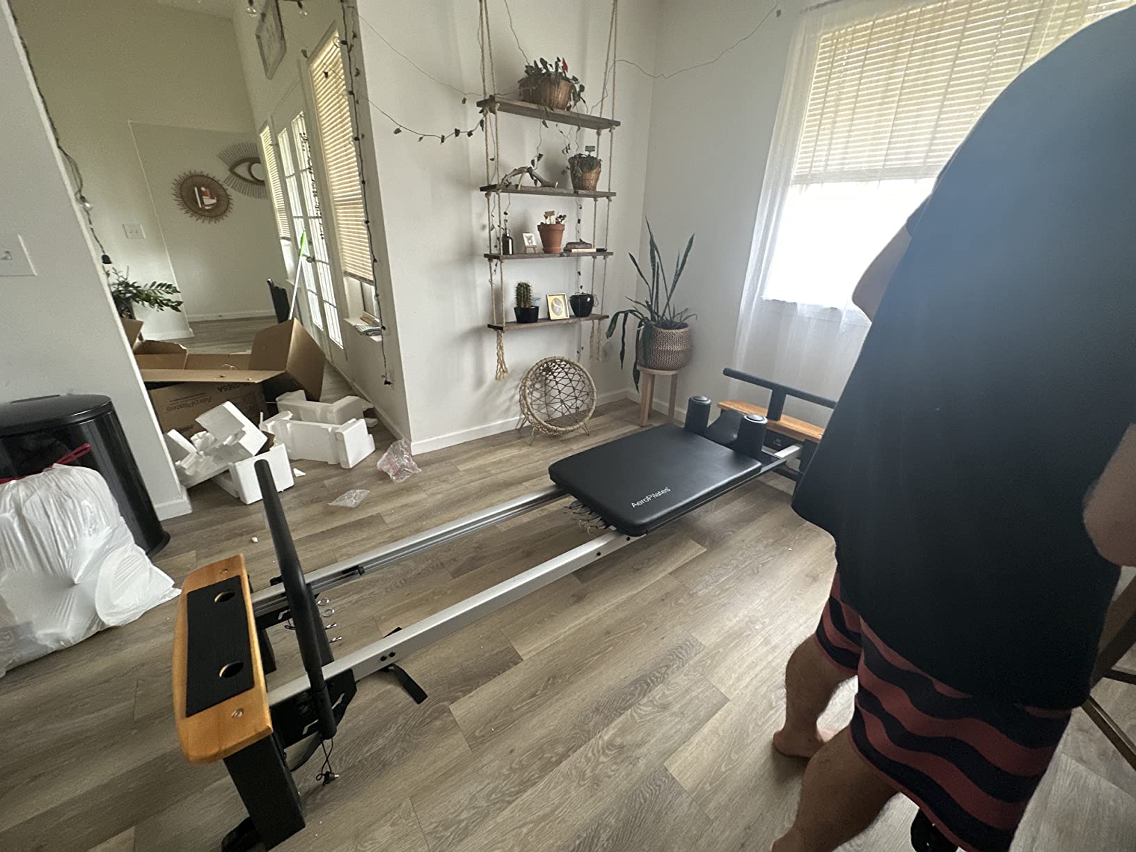 Stamina Products AeroPilates Board Reformer with Oak Wood Base - Studio Grade for Home Use with Cardio Rebounder, Adjustable Foot Bar, 4 Resistance Springs, and Workout DVD customer photo 2