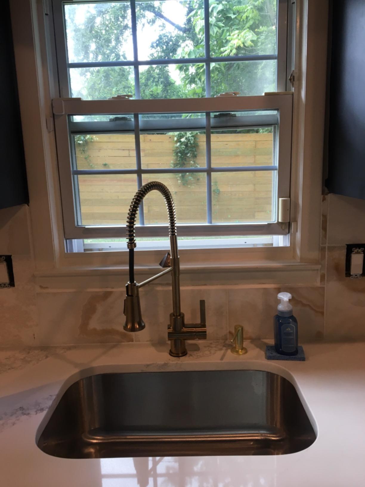 KRAUS Britt Commercial Style Spot Free Stainless Steel Pre-Rinse Kitchen Faucet with Deck Plate, KPF-1690SFS customer photo 2