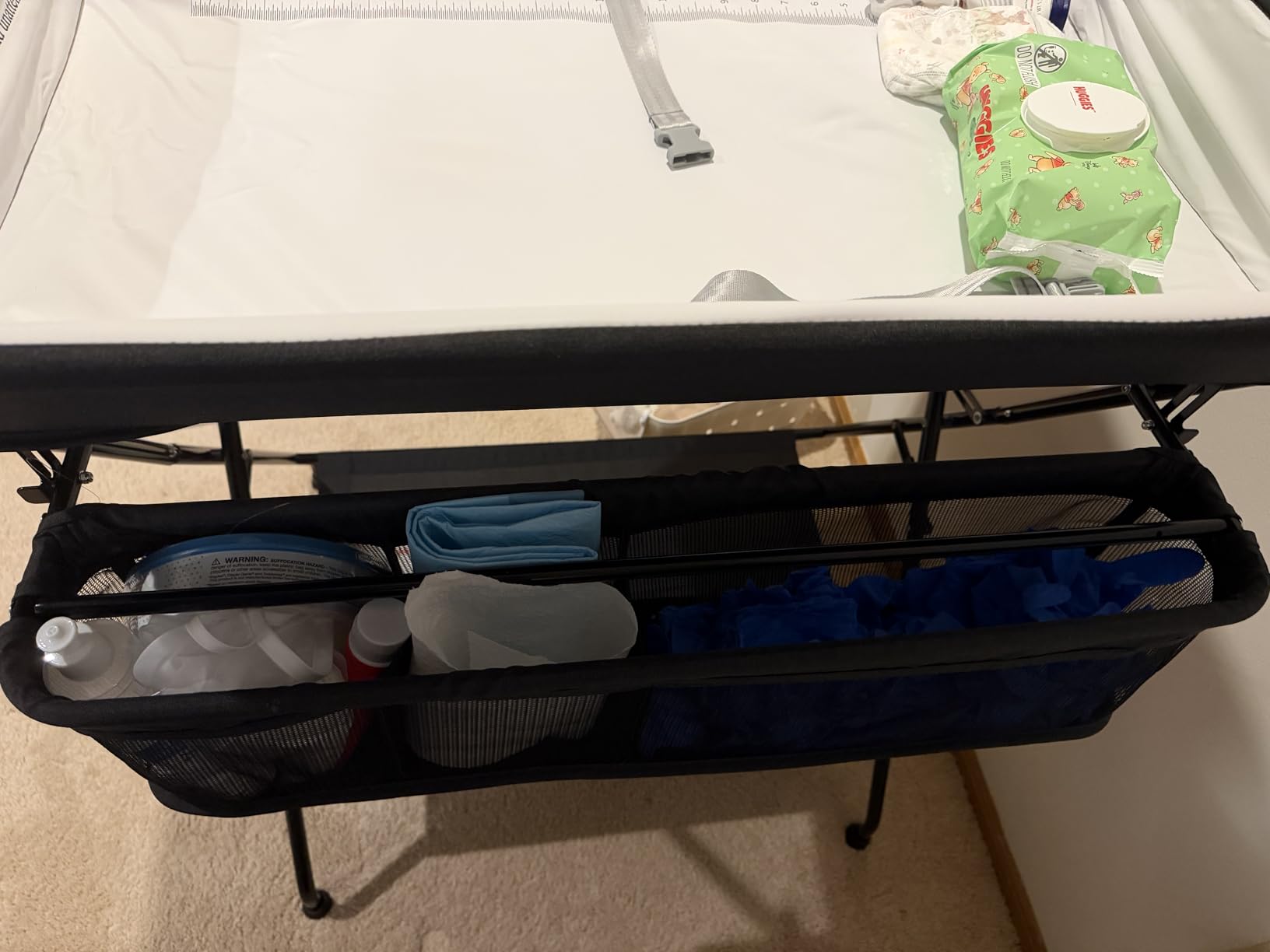 Costzon Changing Table, Portable Baby Changing Table Foldable Diaper Changing Station with Safety Belt (Black) customer photo 1