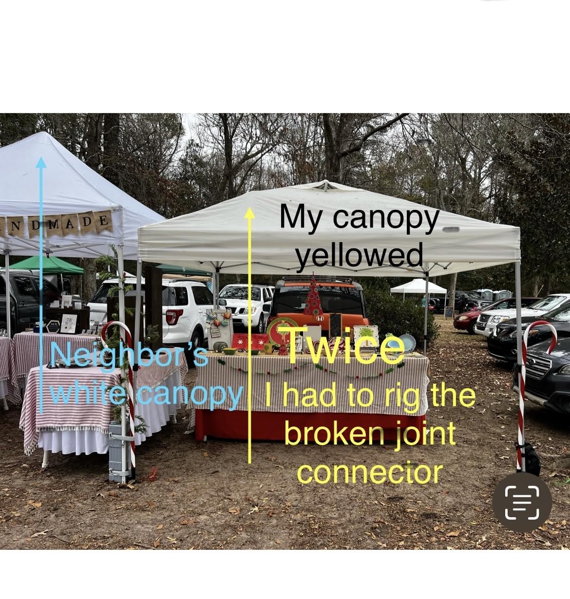 CROWN SHADES 10x10 Pop Up Canopy, Patented CenterLok One Push Tent Canopy, Newly Designed STO-N-GO Storage Bag, 8 Stakes, 4 Ropes (10x10, White) customer photo 1