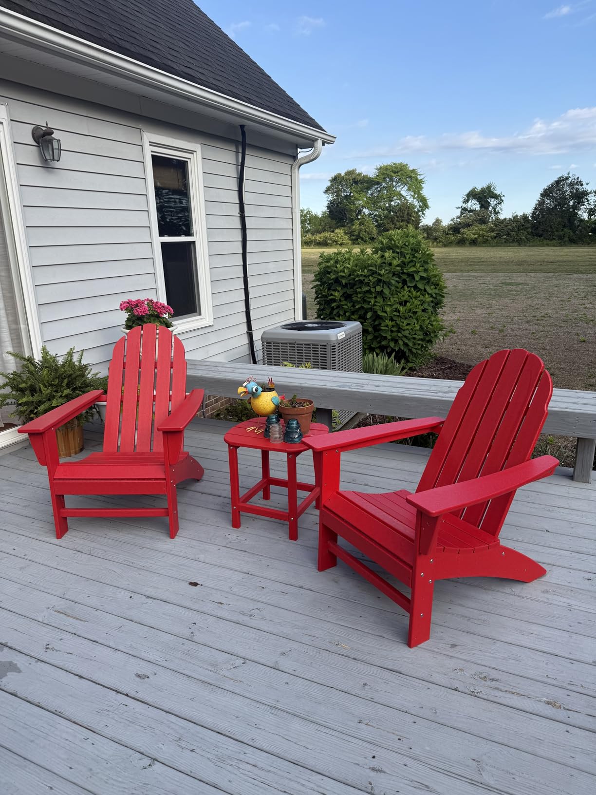 Polywood Vineyard Adirondack Chair, Outdoor Patio Furniture, All-Weather Composite, Pool Deck Garden Chair, Made in USA, Slate Grey customer photo 2