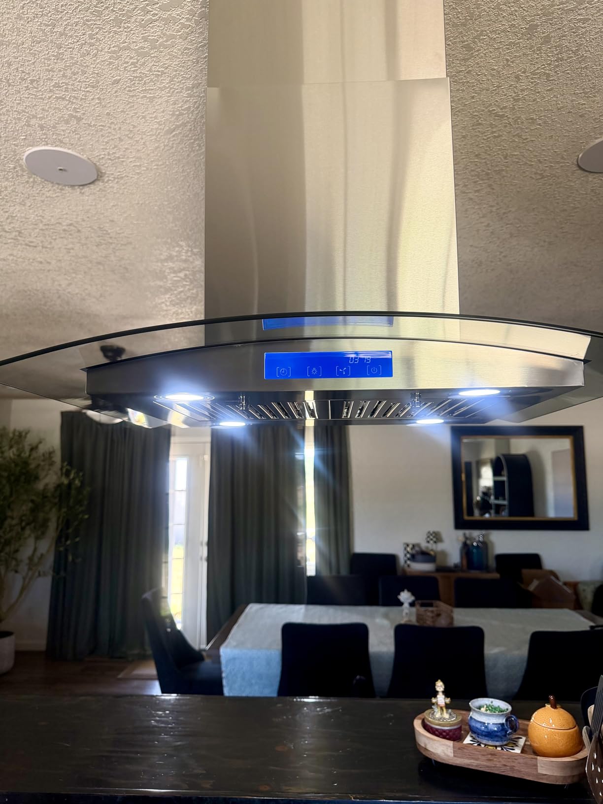 COSMO COS-63ISS75 30 in. Lumin Collection 380 CFM Ducted Island Range Hood, Soft Touch Controls, LED Lights, Stainless Steel customer photo 1