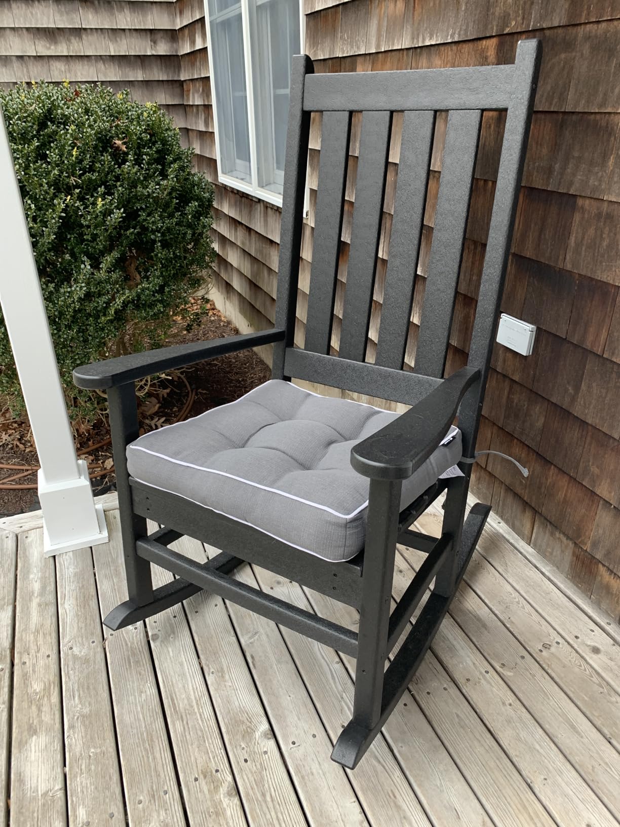 POLYWOOD Vineyard Porch Rocking Chair, HDPE Outdoor Rocker, Patio Furniture, Black, Made in USA customer photo 1